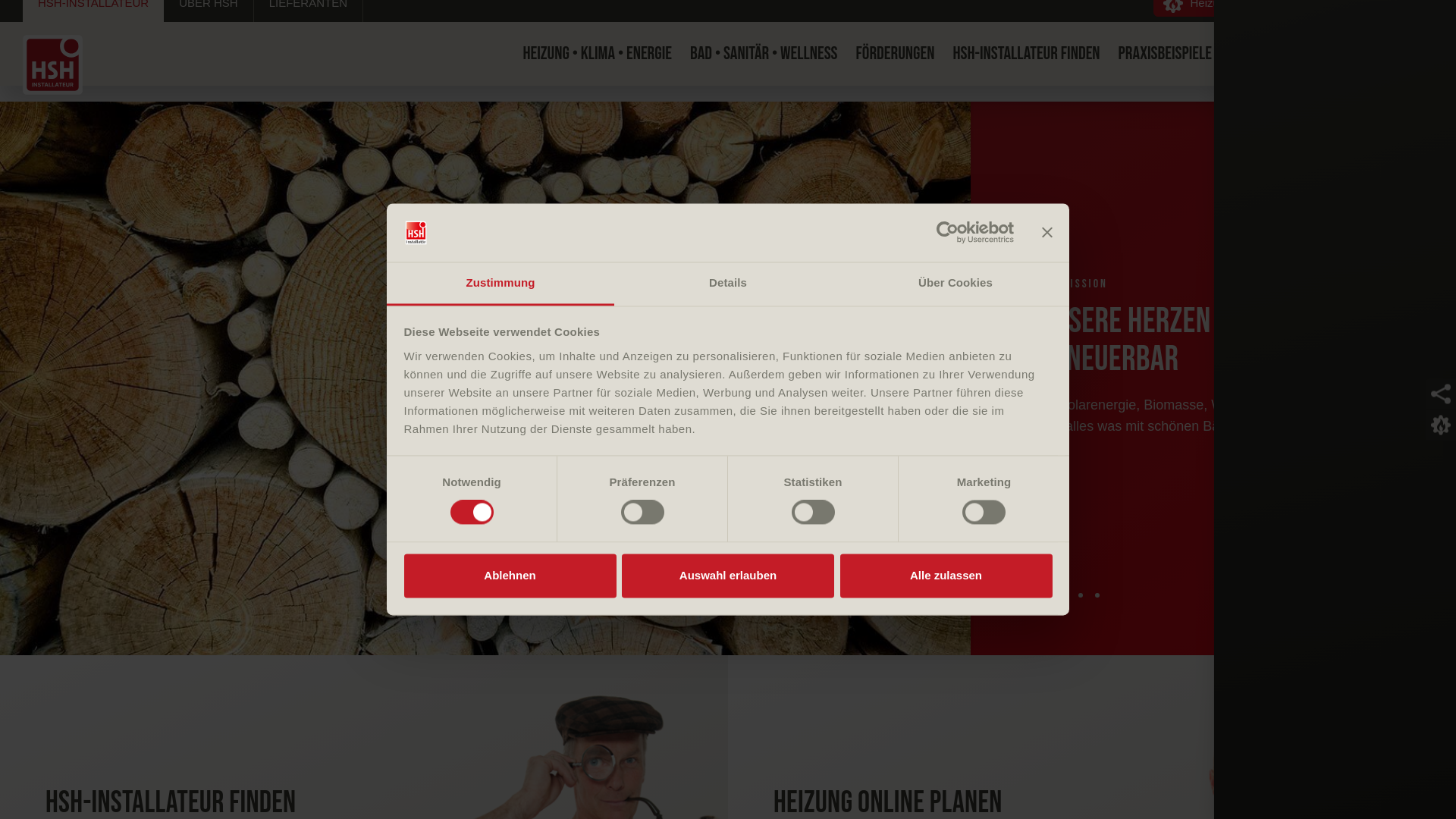 website screenshot of https://www.hsh-installateur.com/steiermark/siegfried-Lackner-installationen