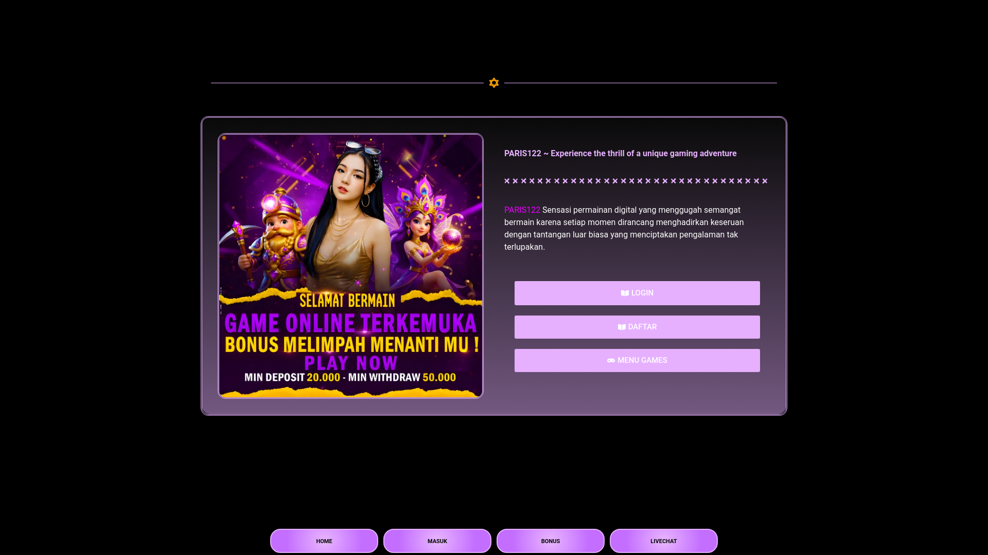 website screenshot of https://paris122.net/