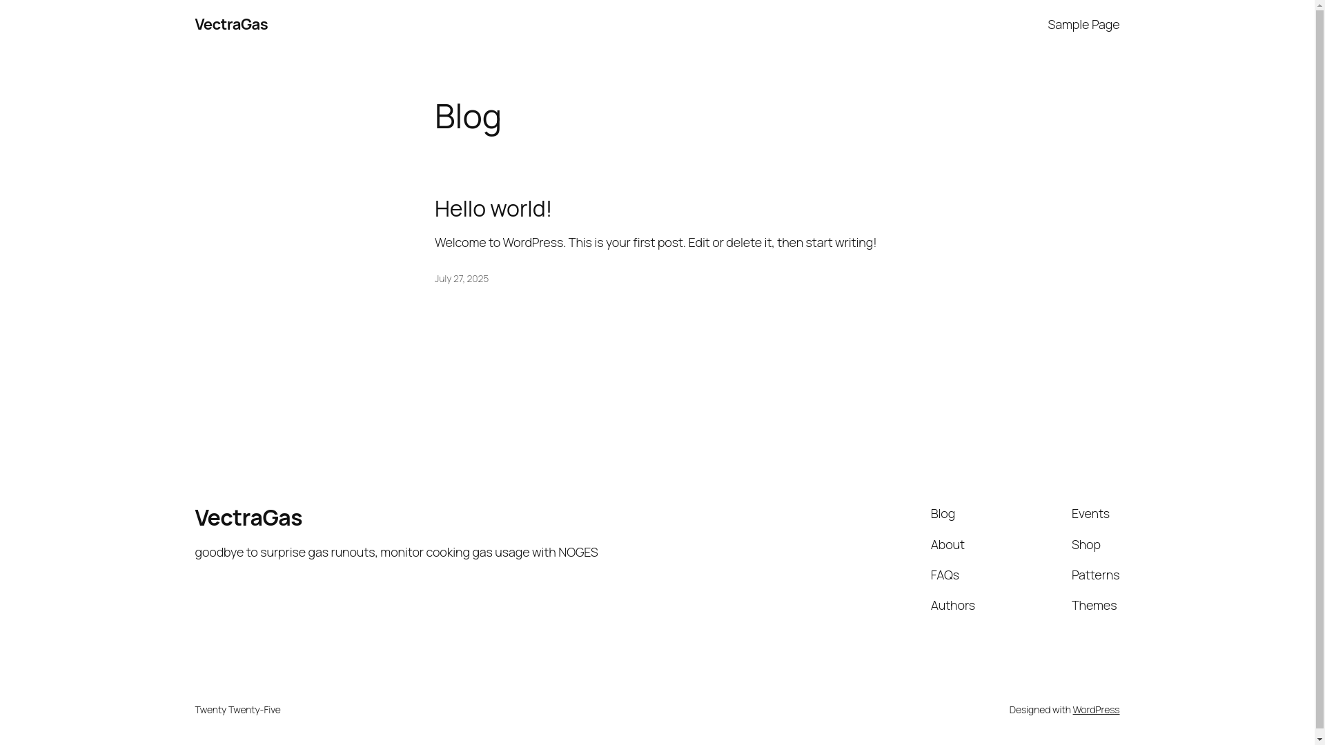 website screenshot of https://vectragas.com.ng/