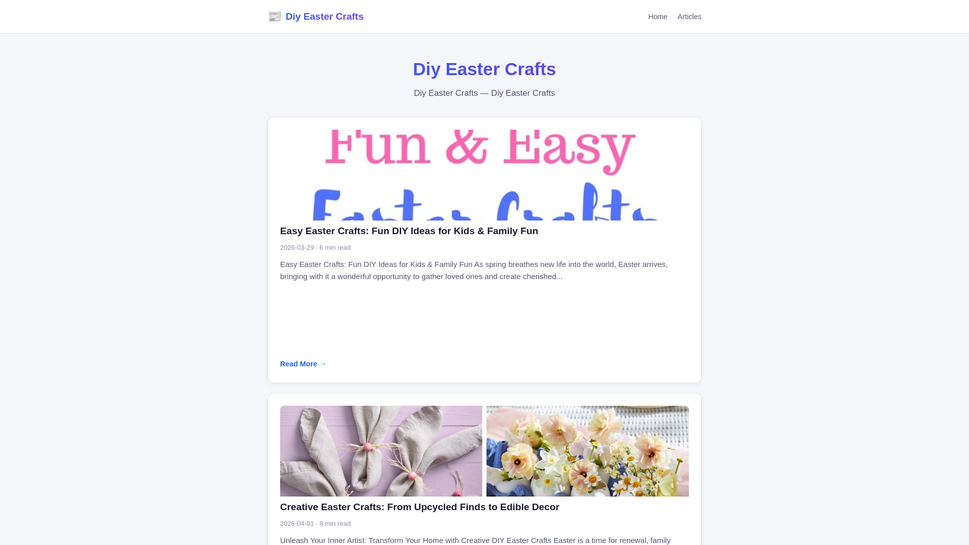 website screenshot of https://diy-easter-crafts.pages.dev/