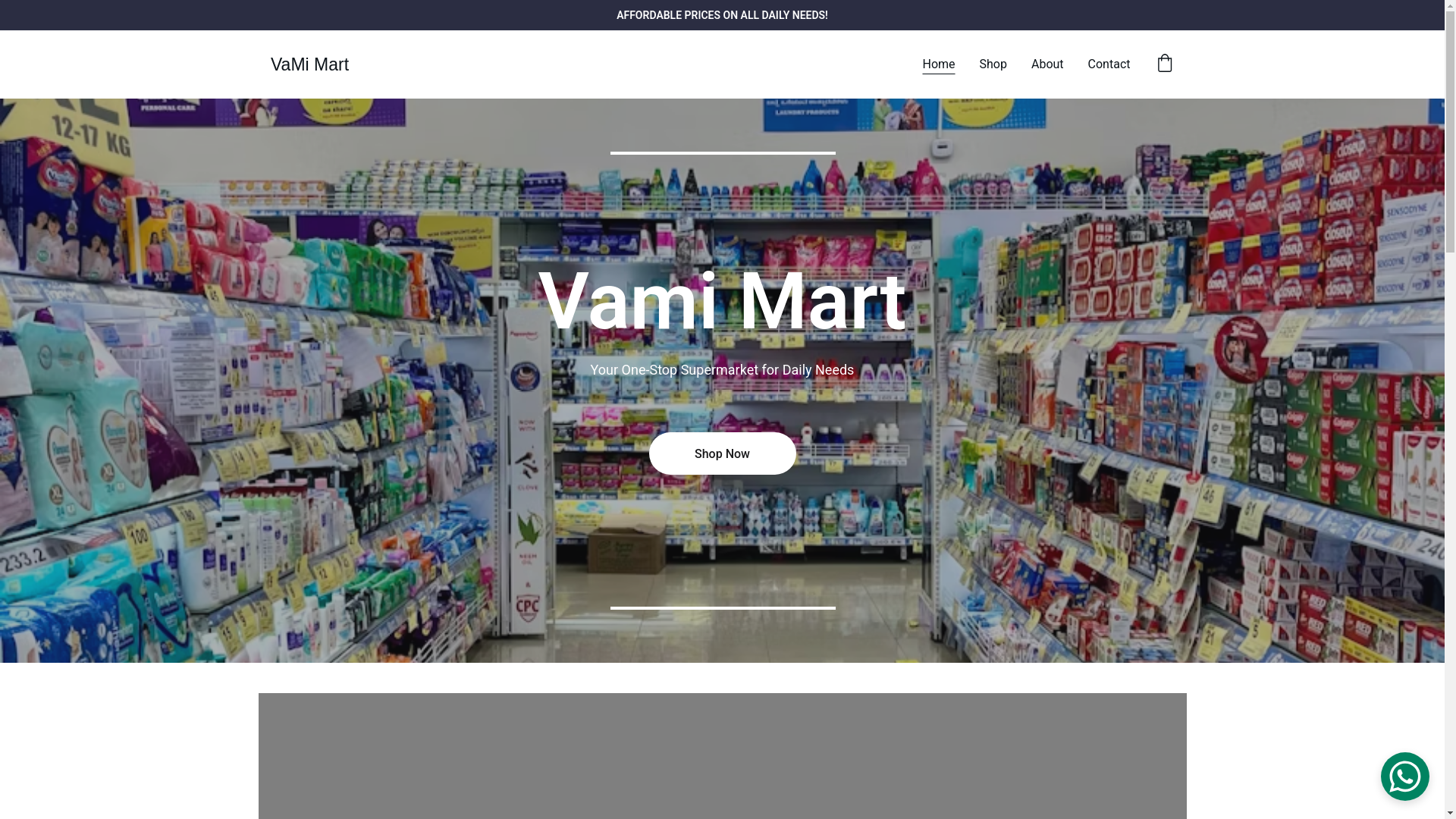 website screenshot of https://vamimart.com/