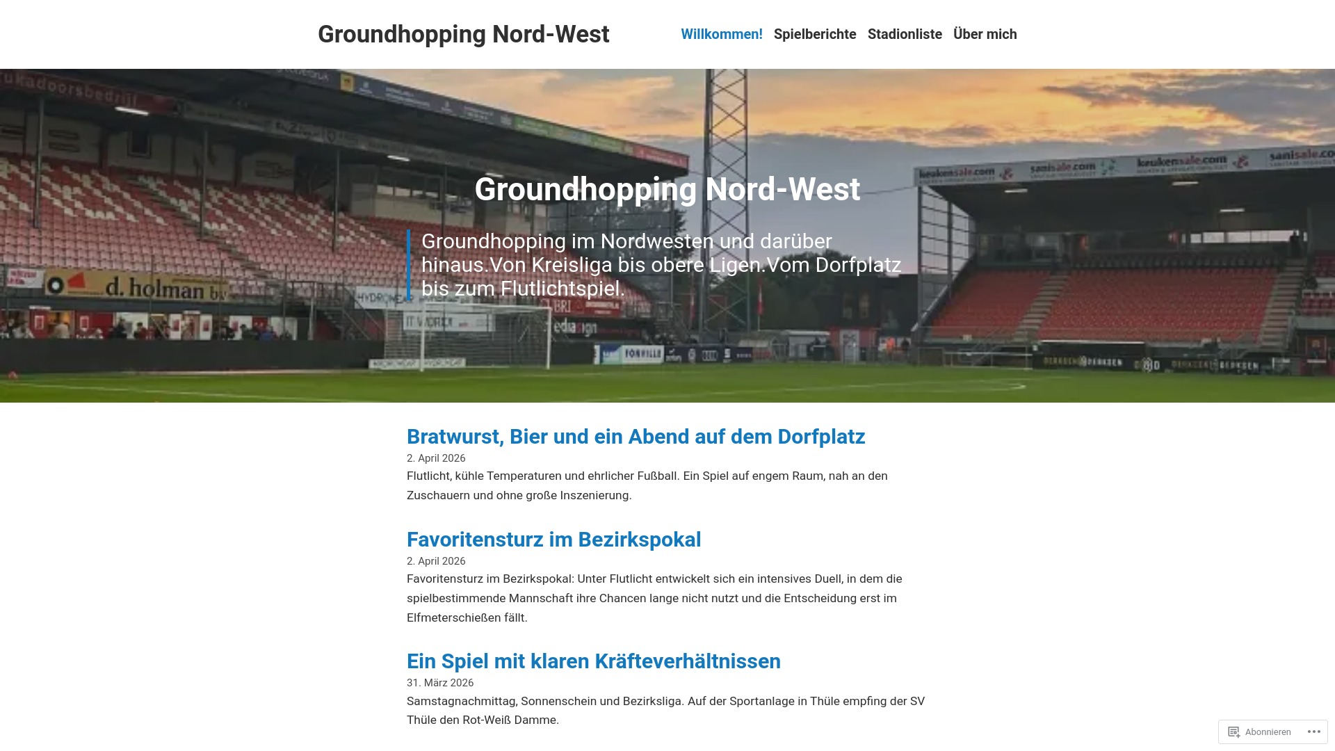 website screenshot of https://groundhoppingnordwest.de/