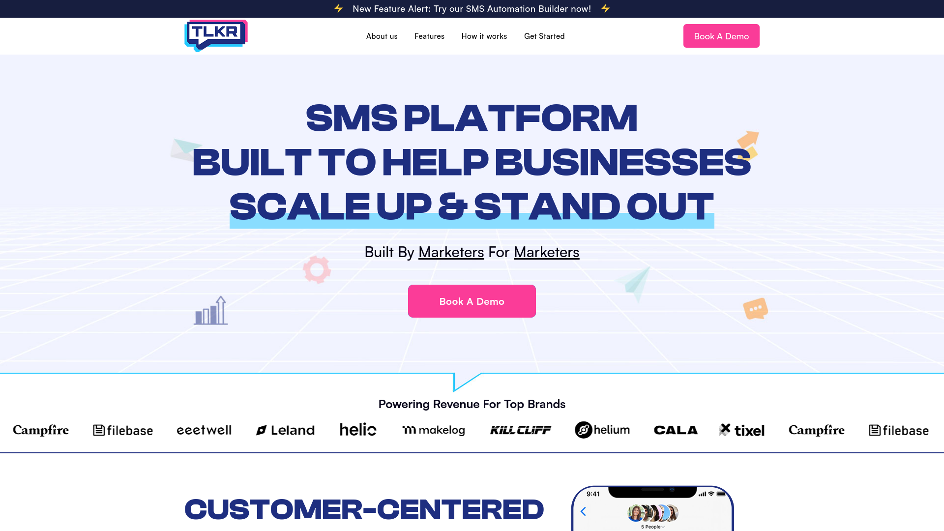 website screenshot of https://m.tlkr.io/