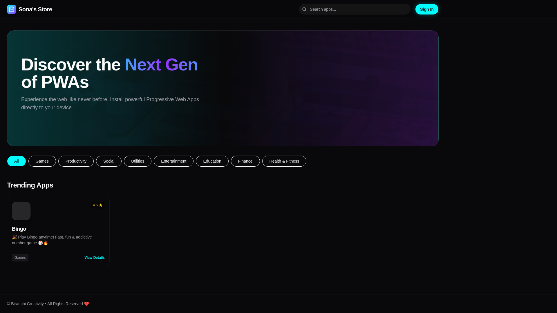 website screenshot of https://sona-store.pages.dev/