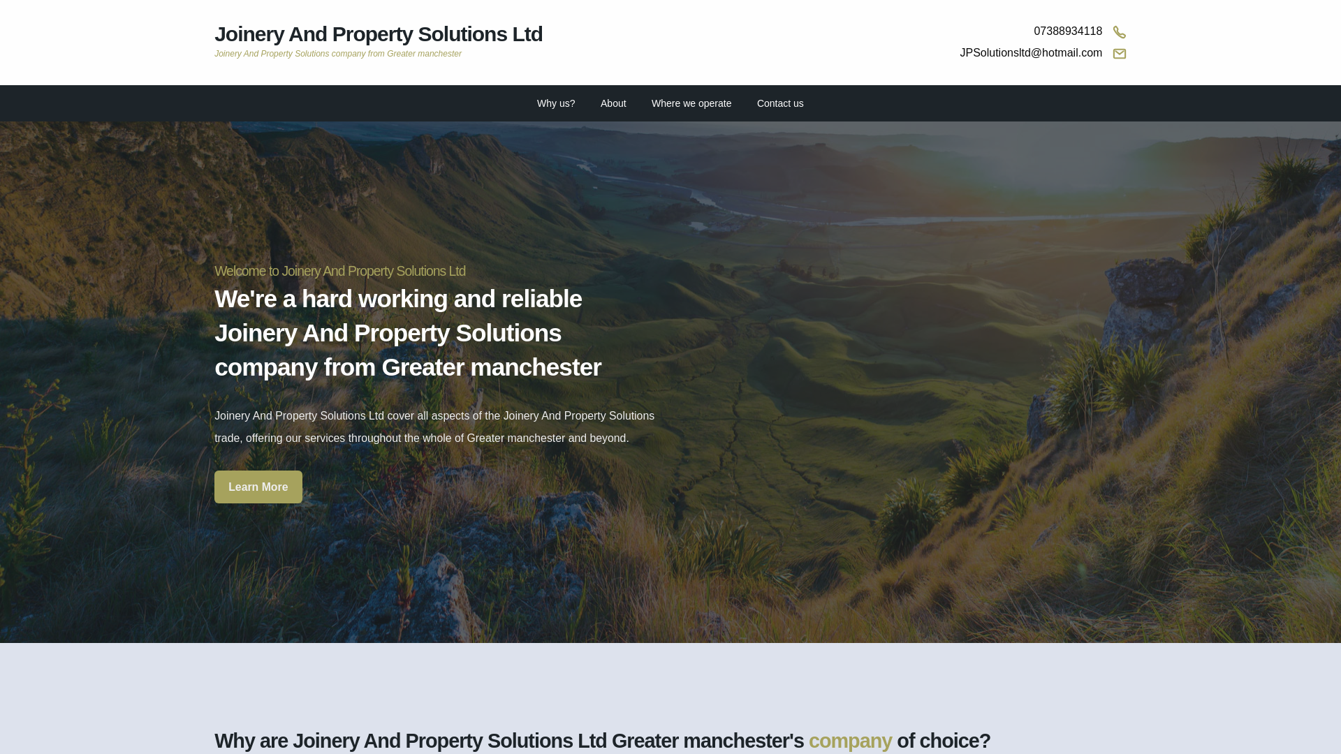 website screenshot of https://joineryandpropertysolutionsltd.co.uk/