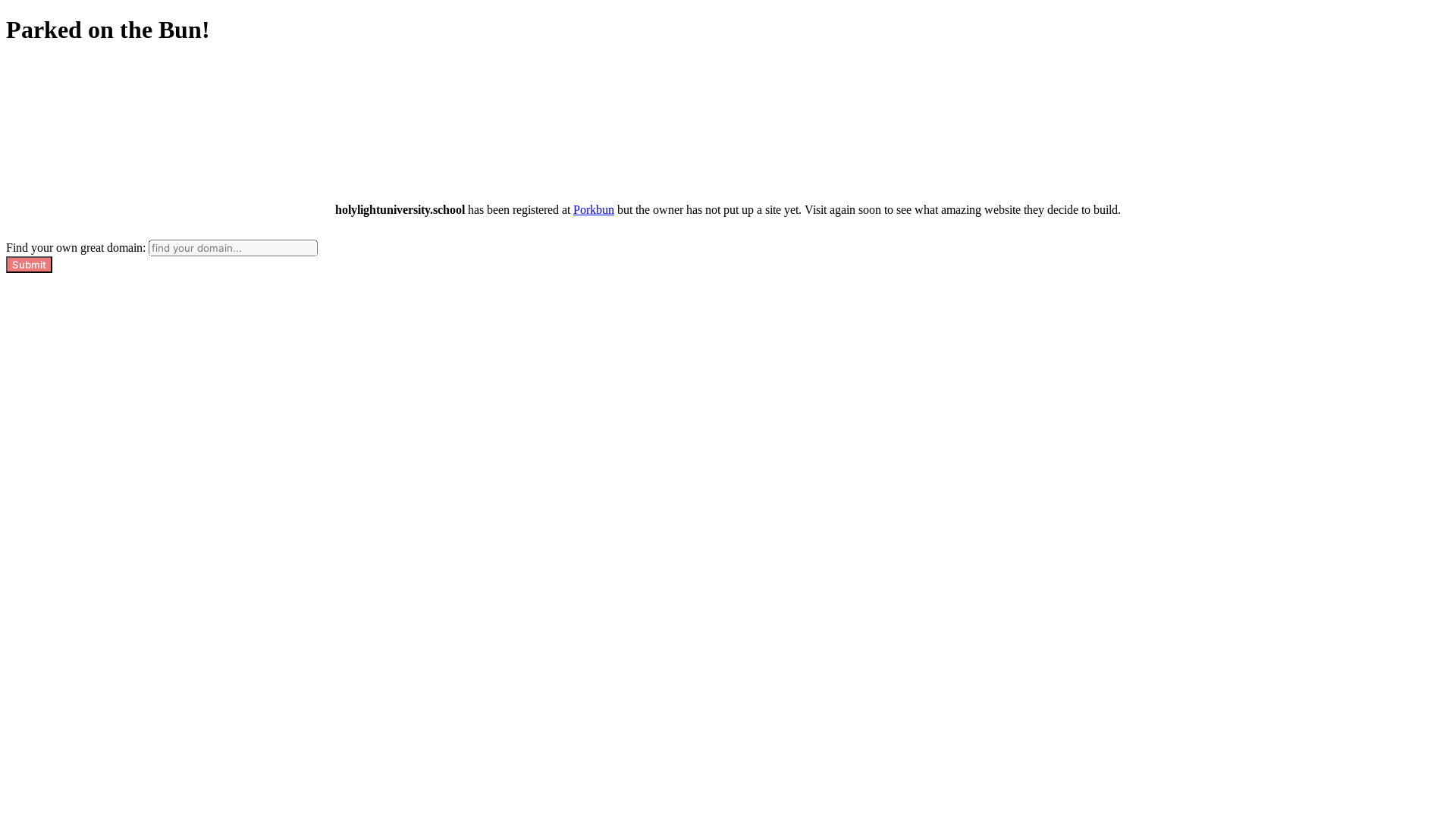 website screenshot of https://holylightuniversity.school/