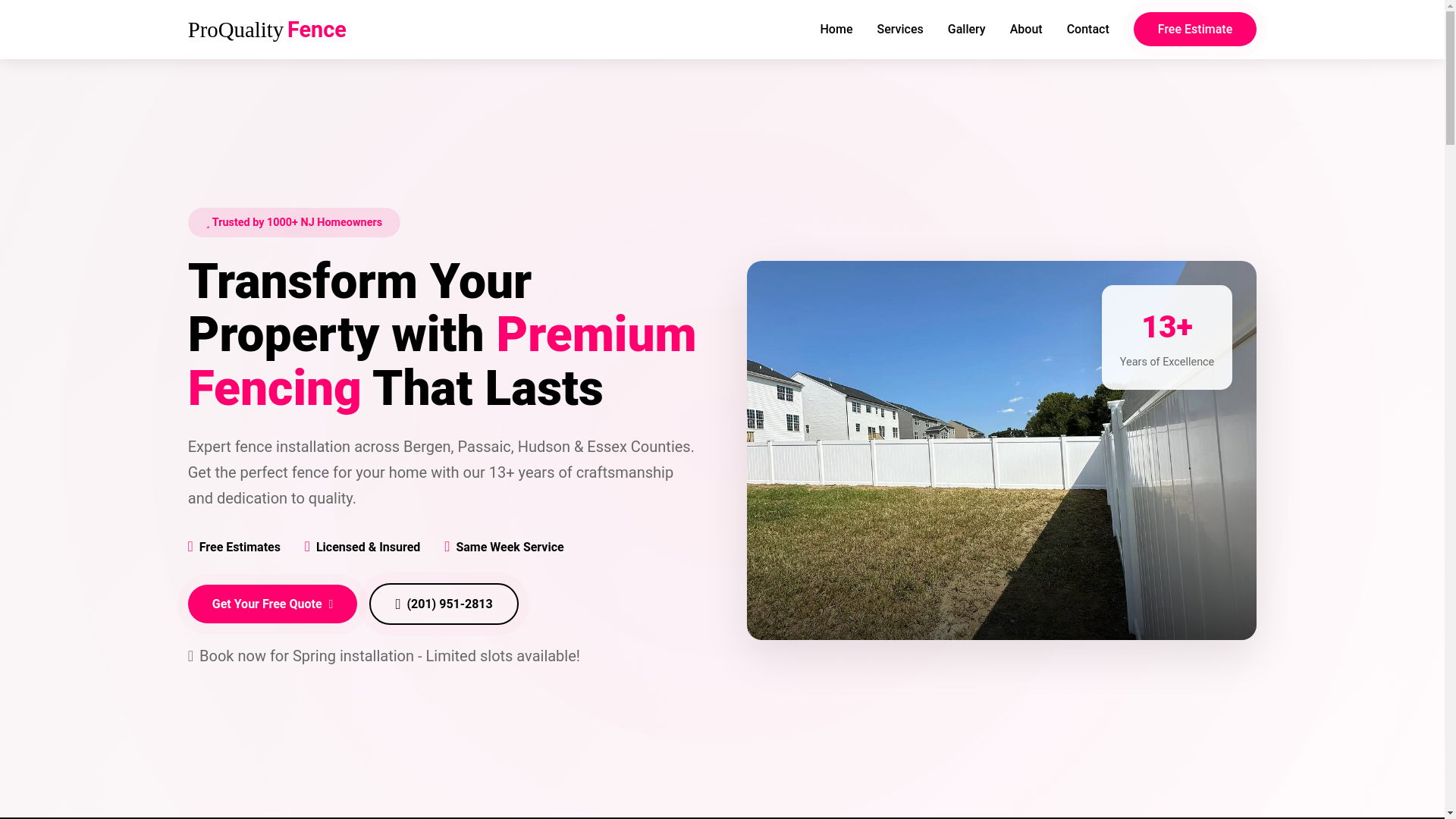 website screenshot of https://proqualityfence.pages.dev/