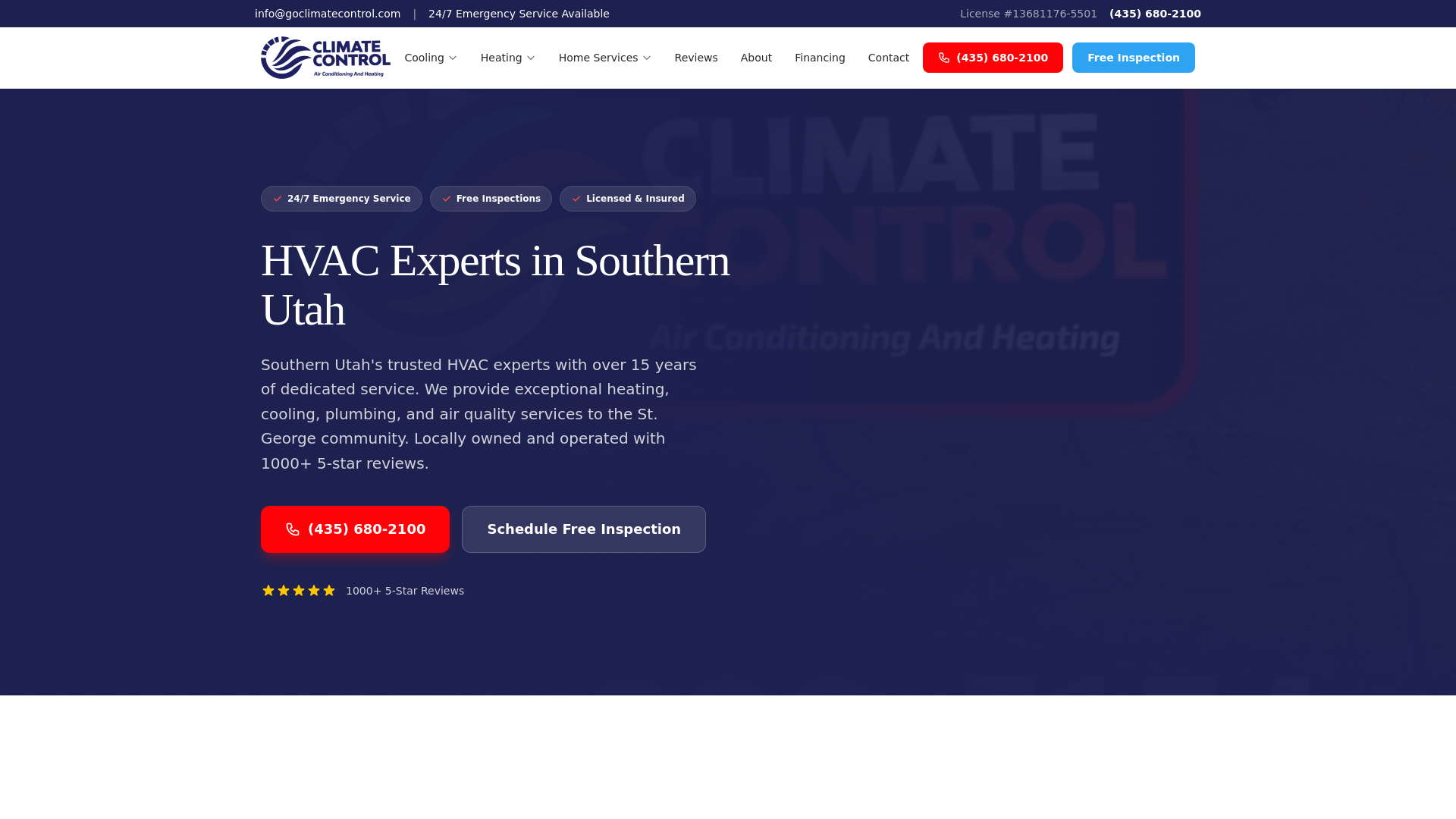 website screenshot of https://goclimatecontrol.pages.dev/