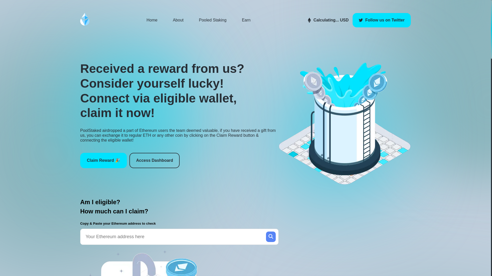 website screenshot of https://pooleth-dashboard.com/