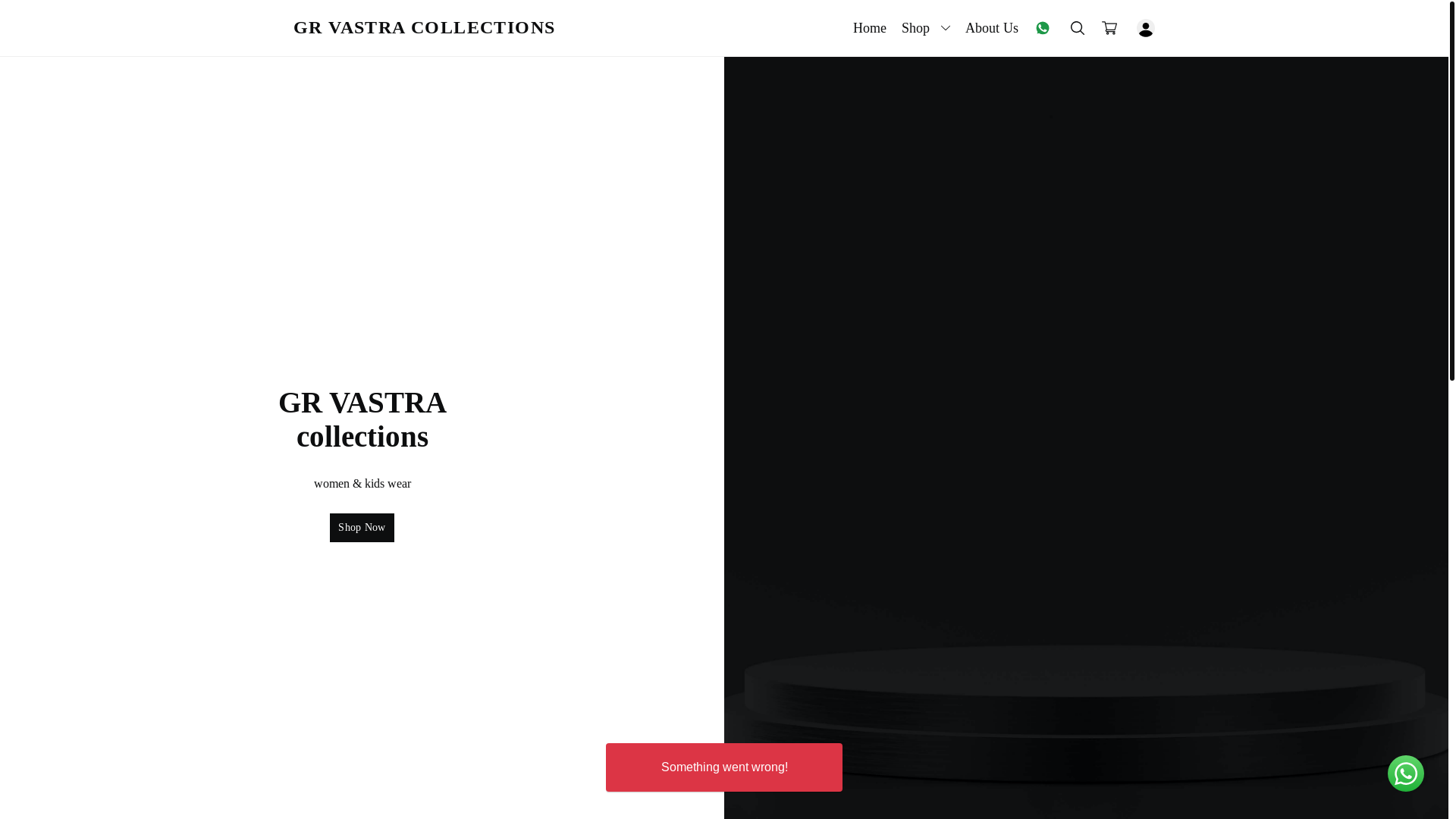 website screenshot of https://grvastracollections.co.in/