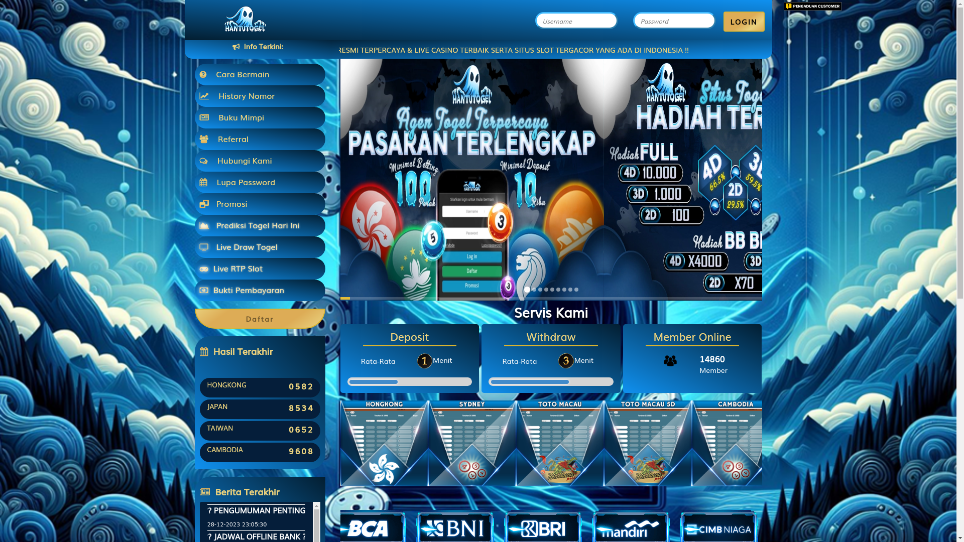website screenshot of https://hantutogel48.xyz/