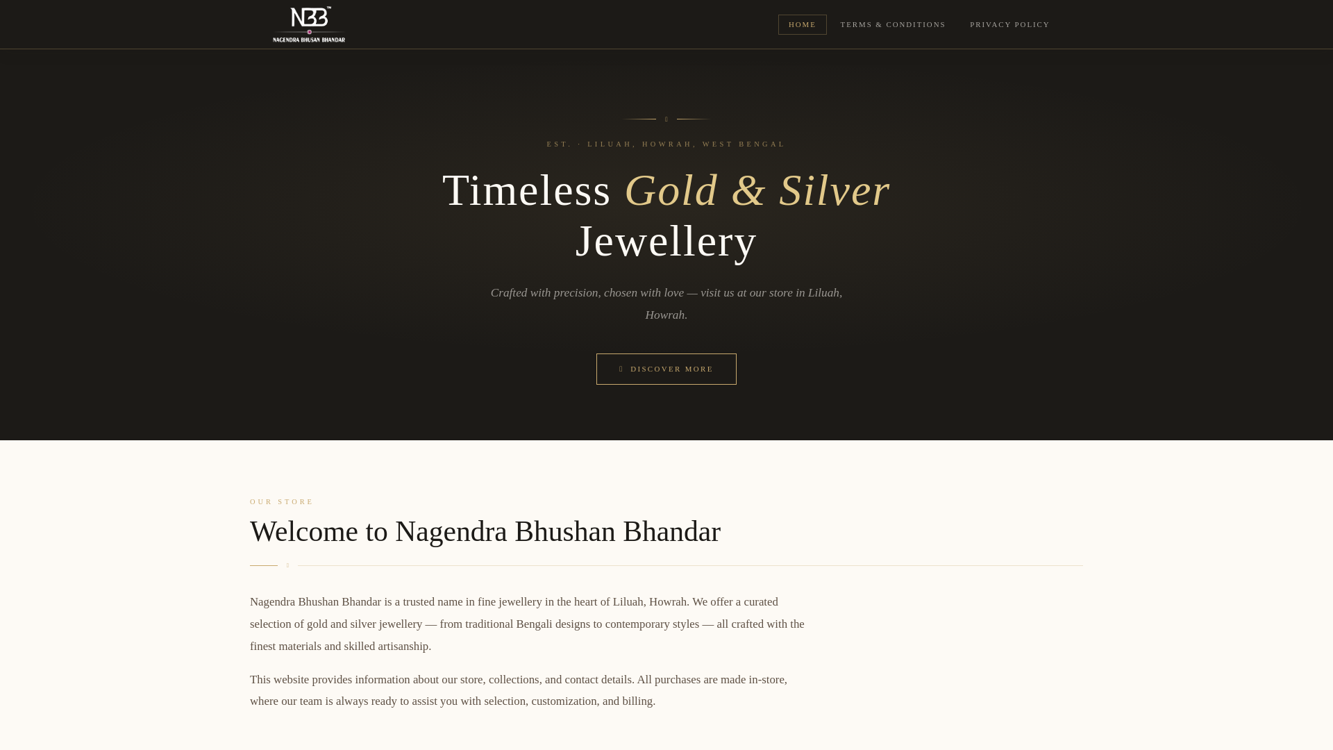 website screenshot of https://nagendrabhusanbhandar.com/