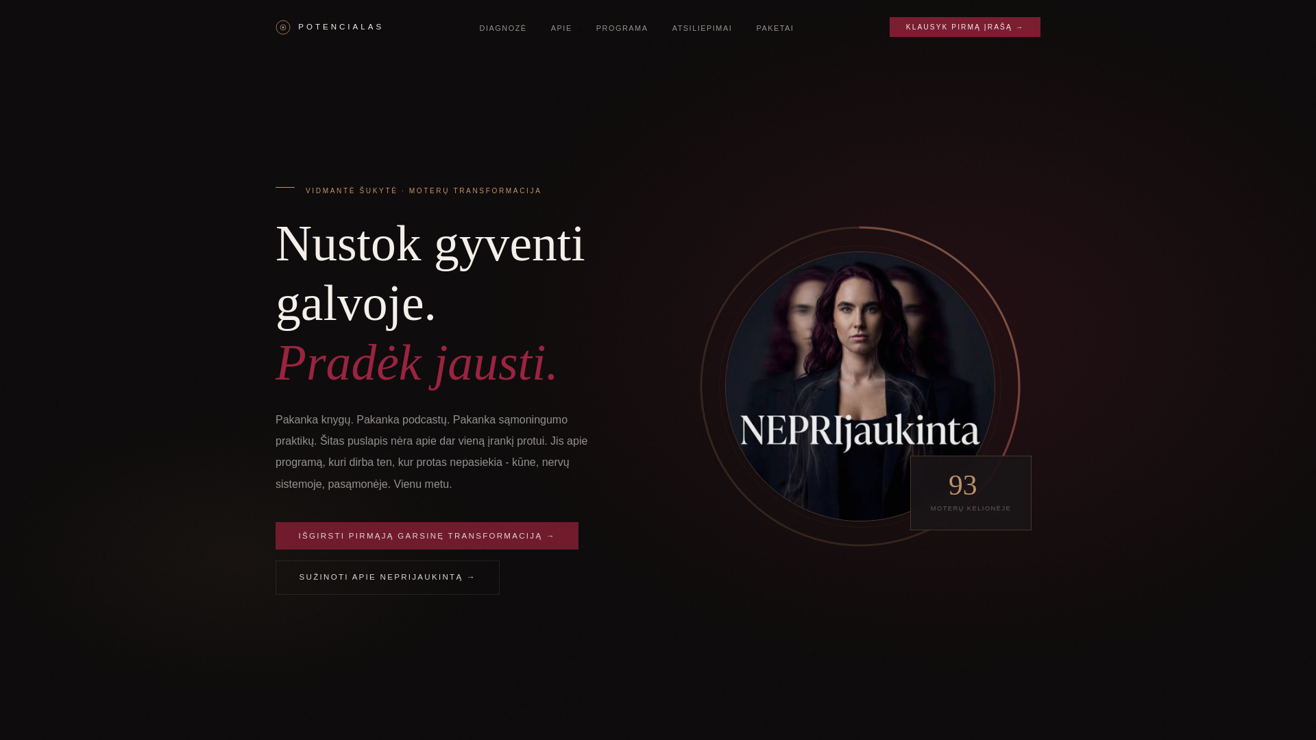 website screenshot of https://vidmantes-landers-live.pages.dev/