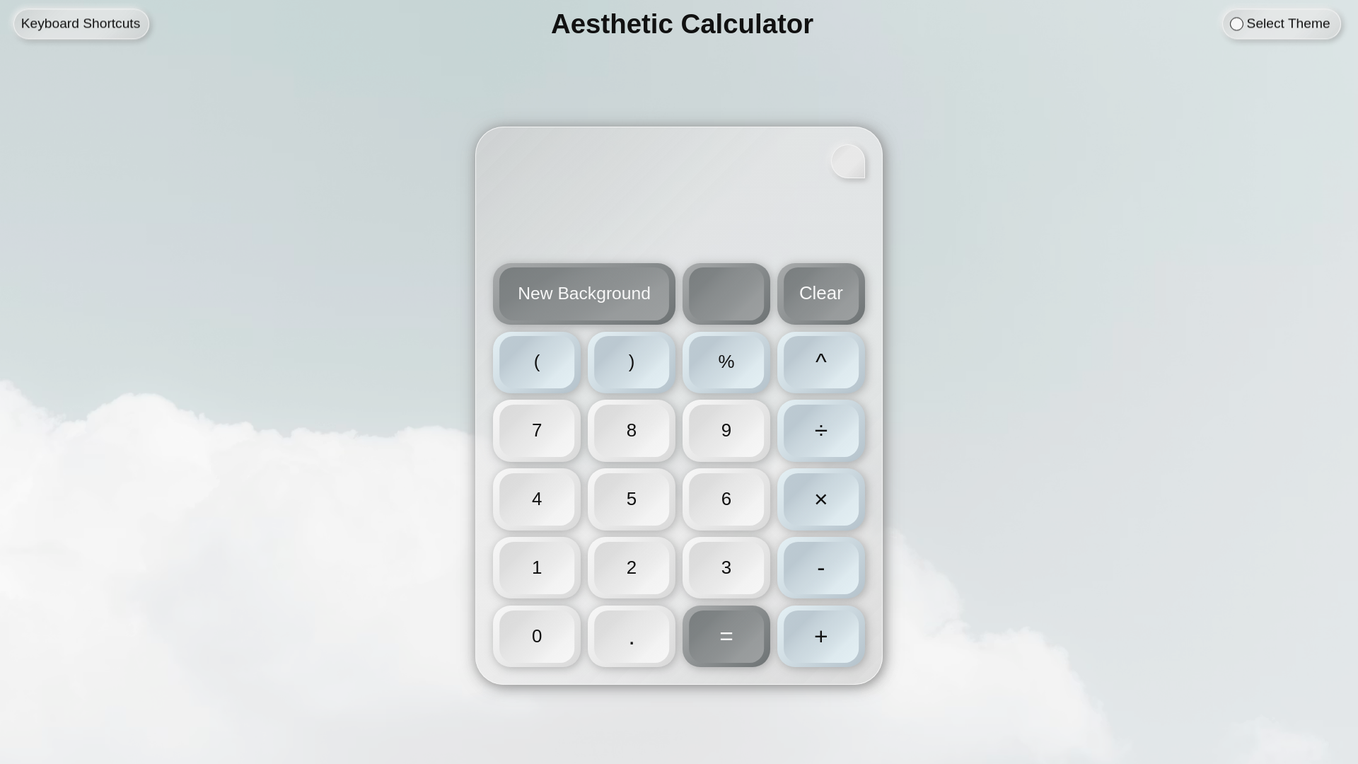 website screenshot of https://aesthetic-calculator.pages.dev/