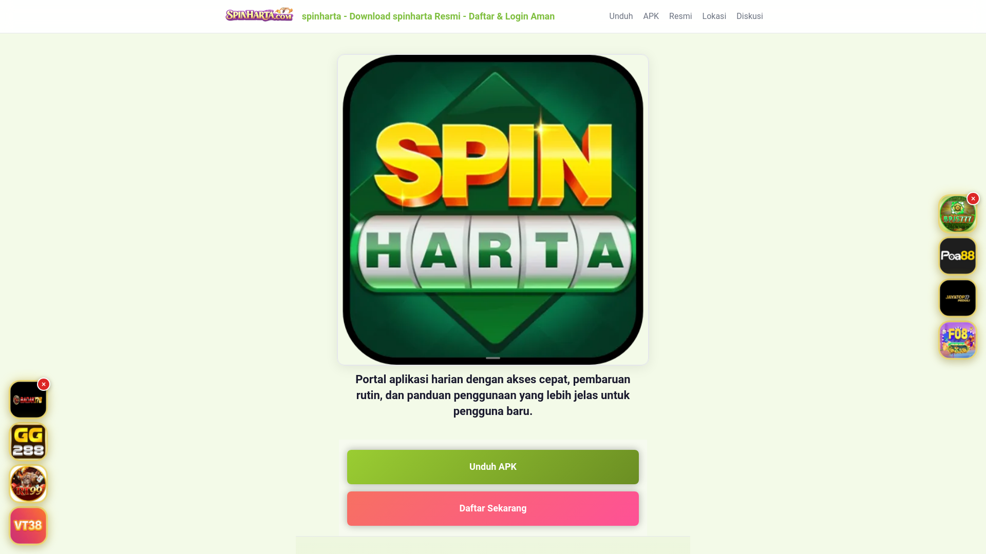 website screenshot of https://spinharta.club/