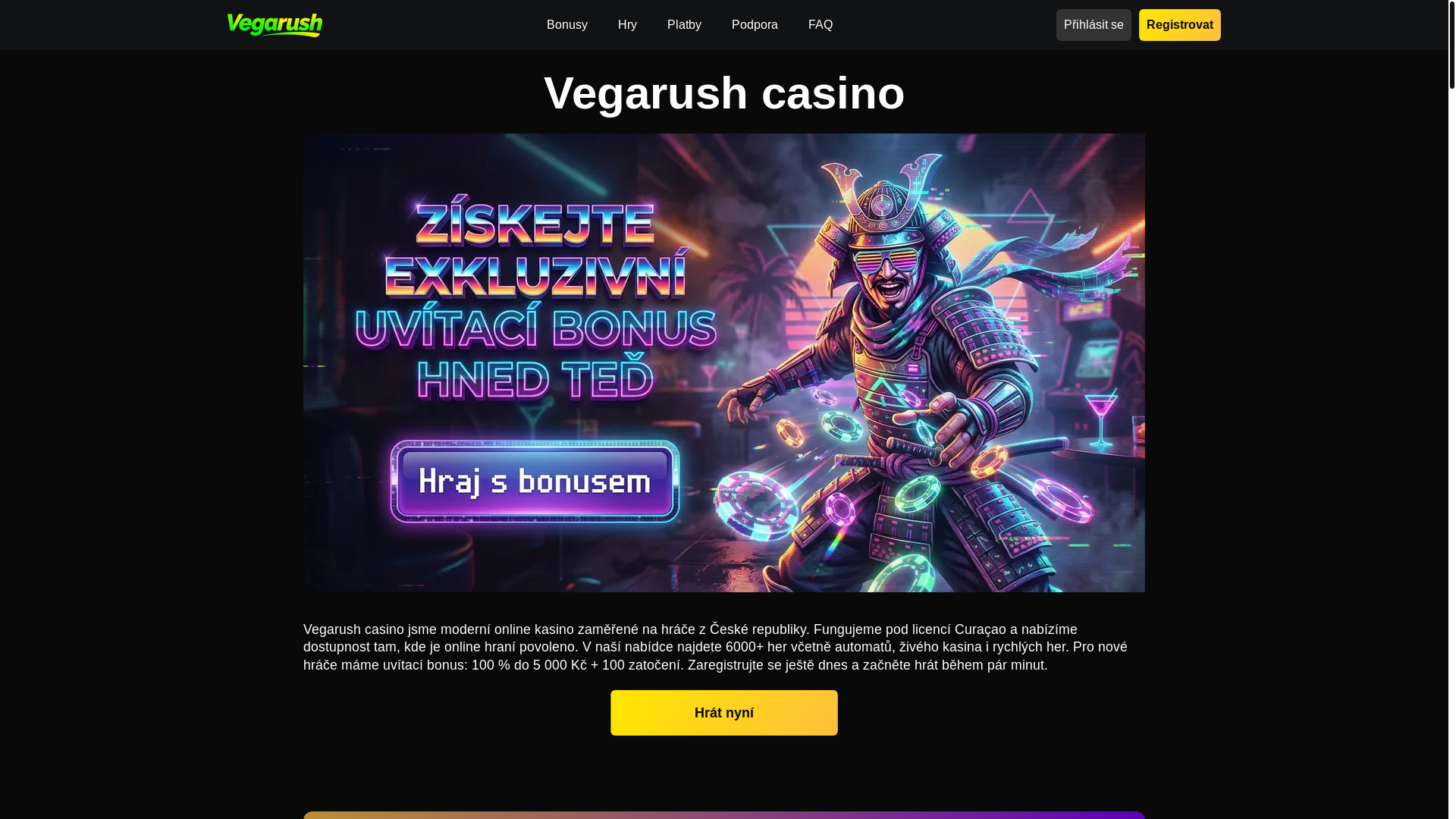 website screenshot of https://vegarush-cz-32105.pages.dev/