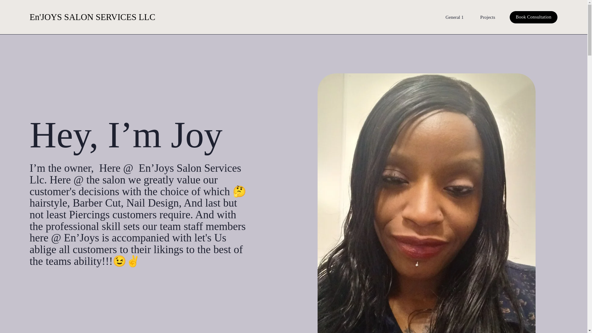 website screenshot of https://enjoyssalonservicesllc.org/