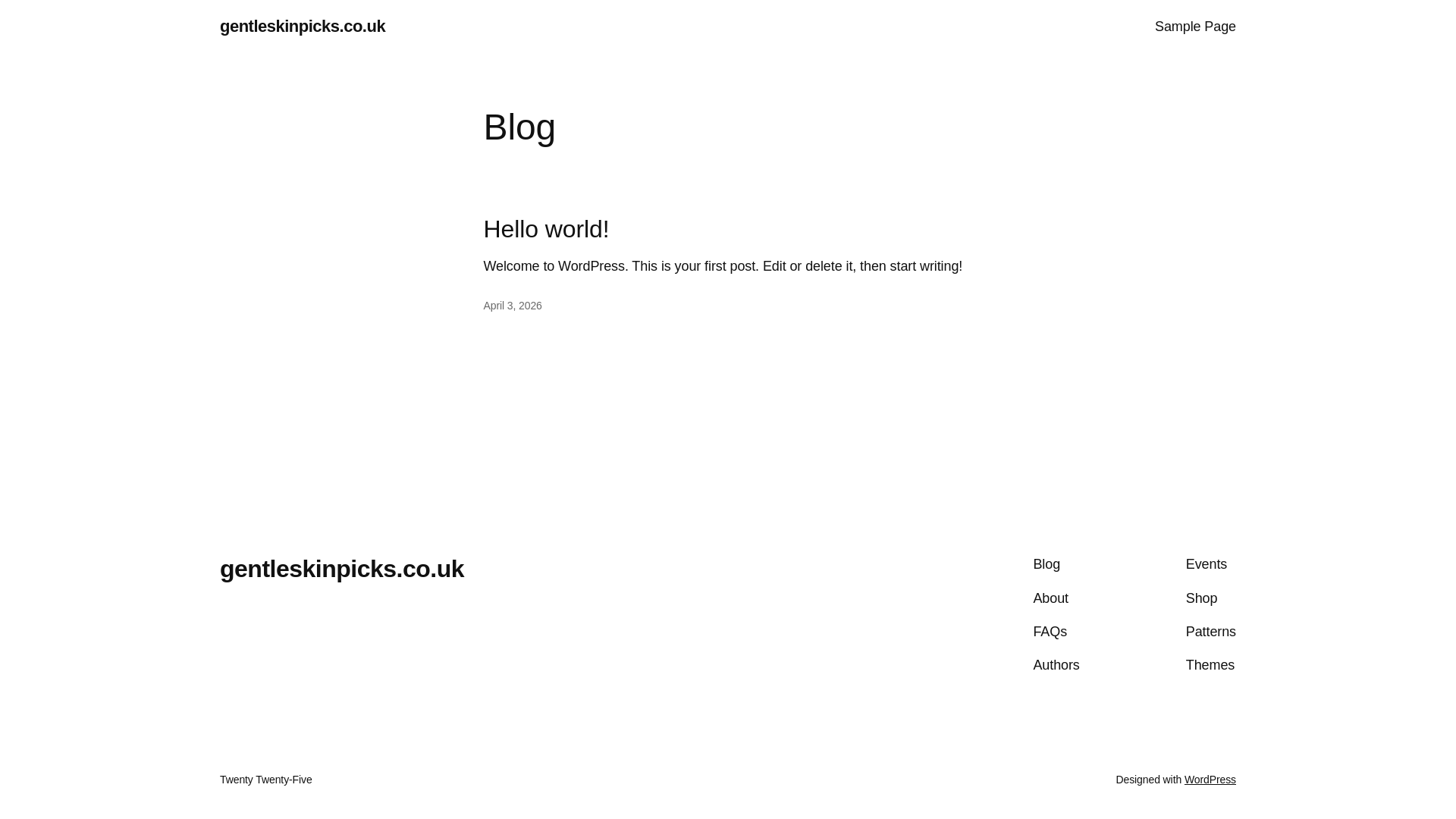 website screenshot of https://gentleskinpicks.com