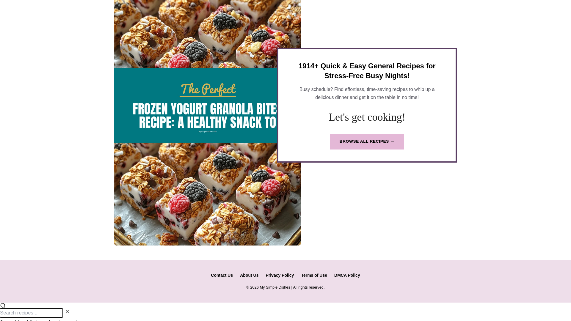website screenshot of https://mysimpledishes.pages.dev/