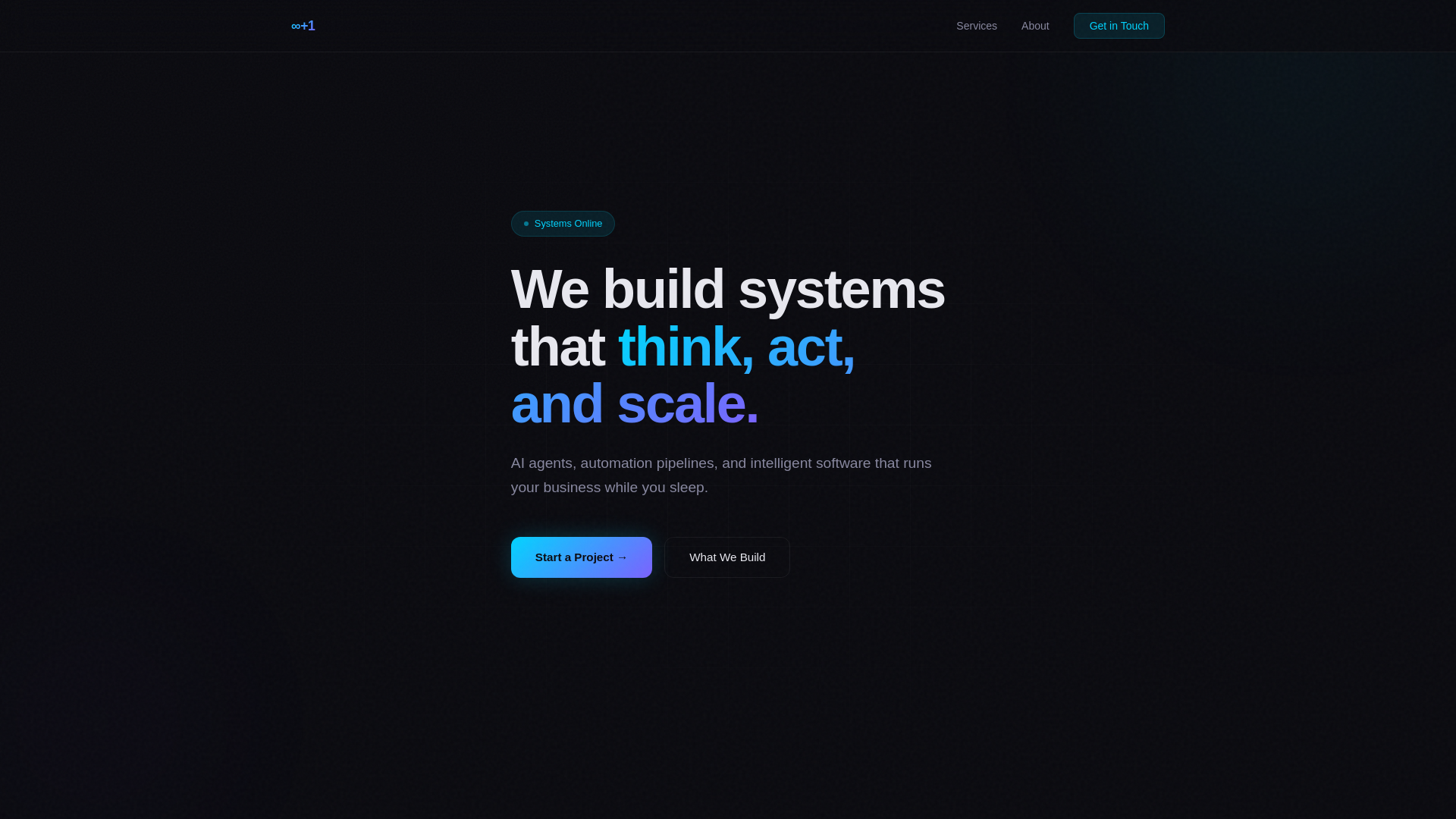 website screenshot of https://infinityplusone.pages.dev/