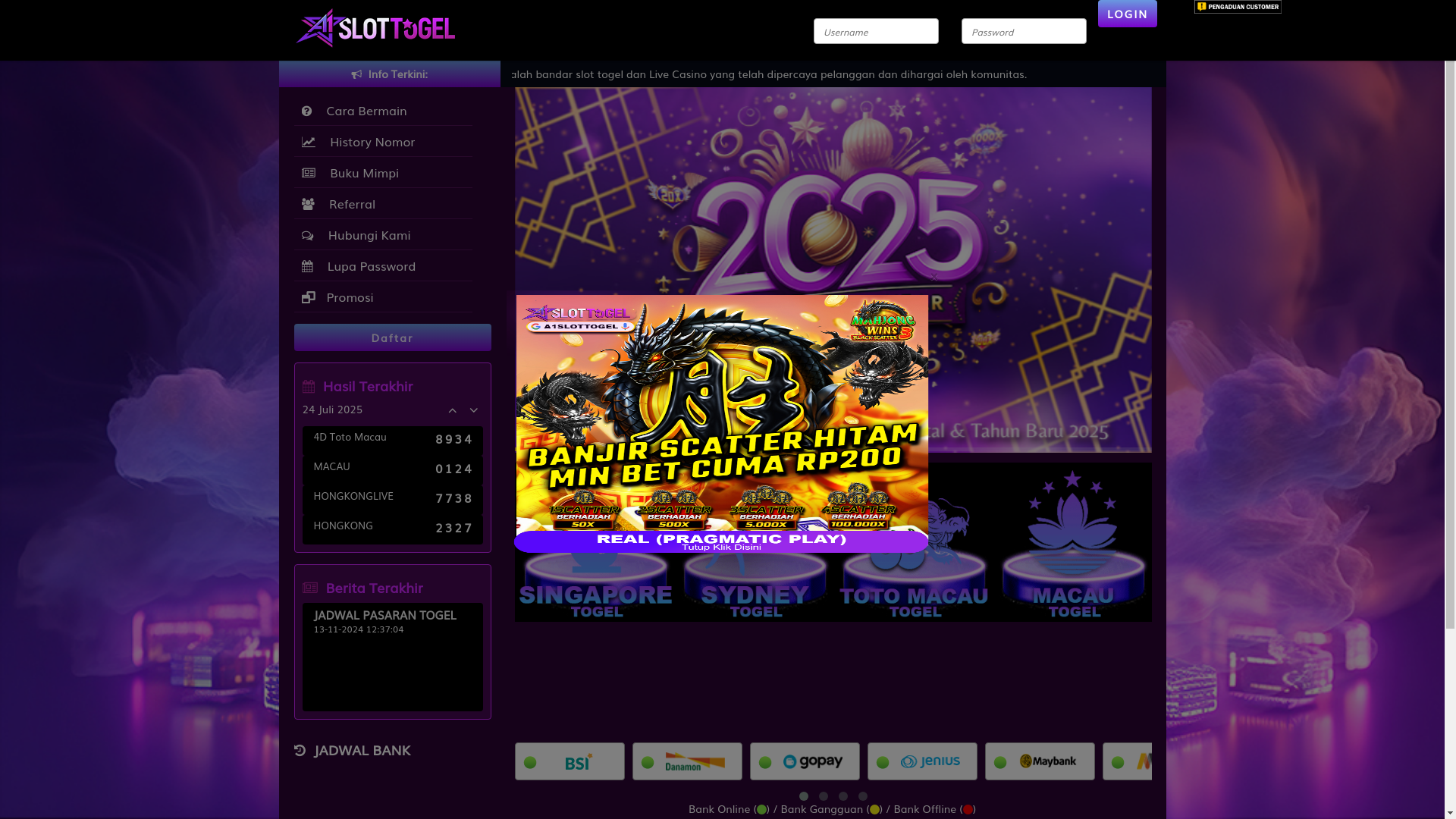 website screenshot of https://asatuterdepan.store/