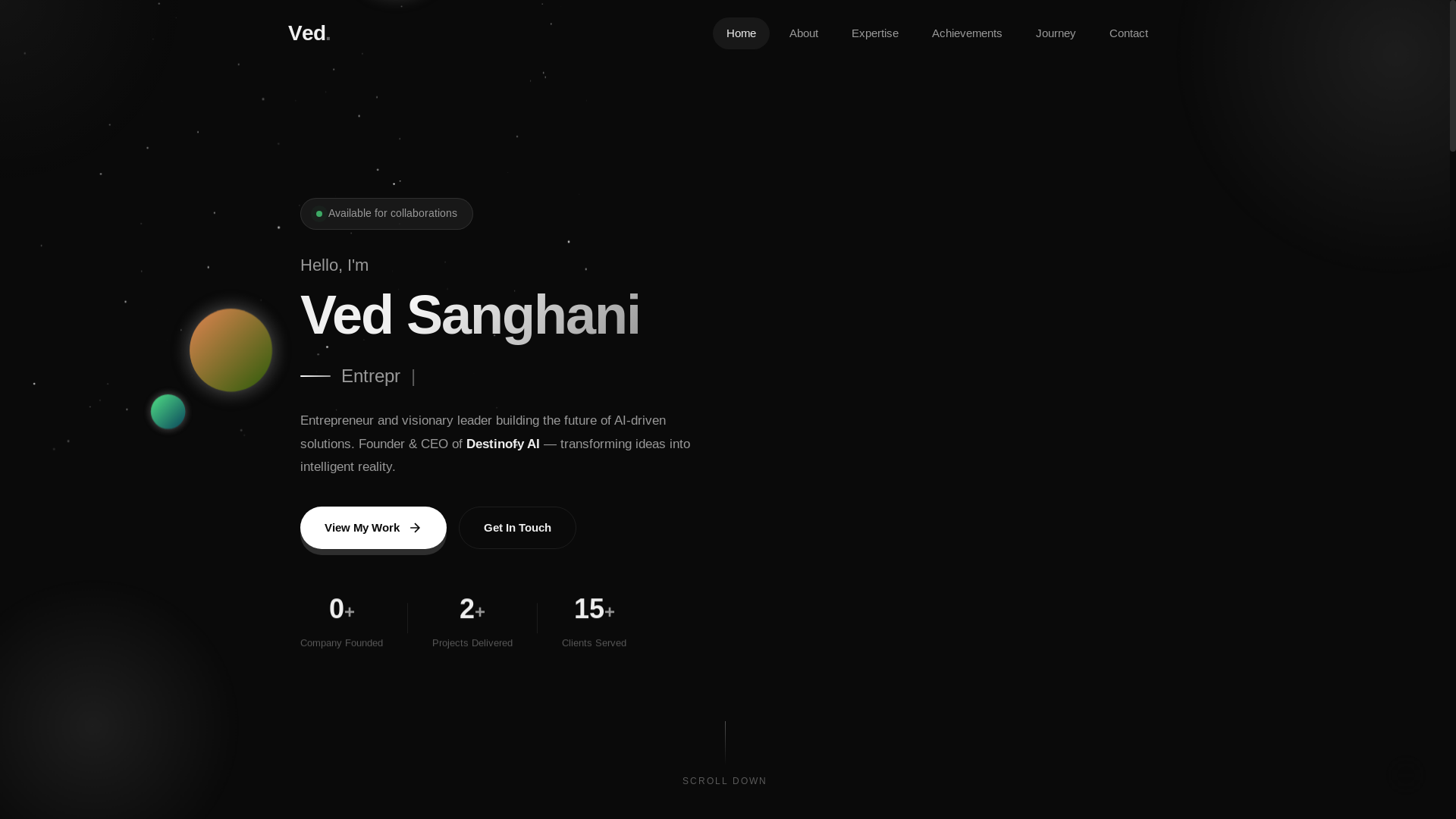 website screenshot of https://vedsanghani.pages.dev/