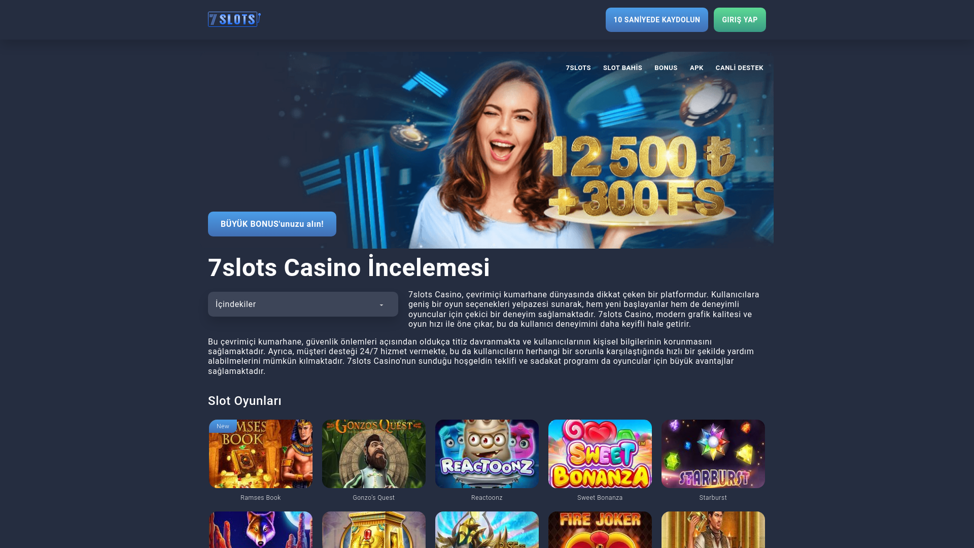 website screenshot of https://casino7slotsonline.online/