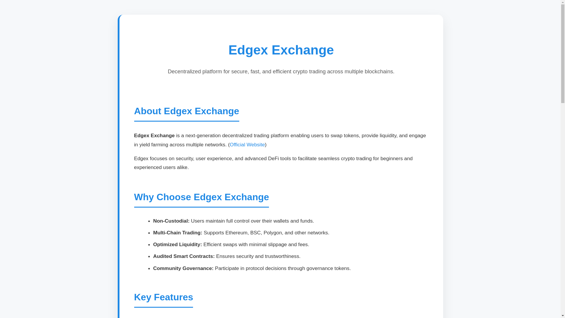 website screenshot of https://official-edgex-exchange.pages.dev/