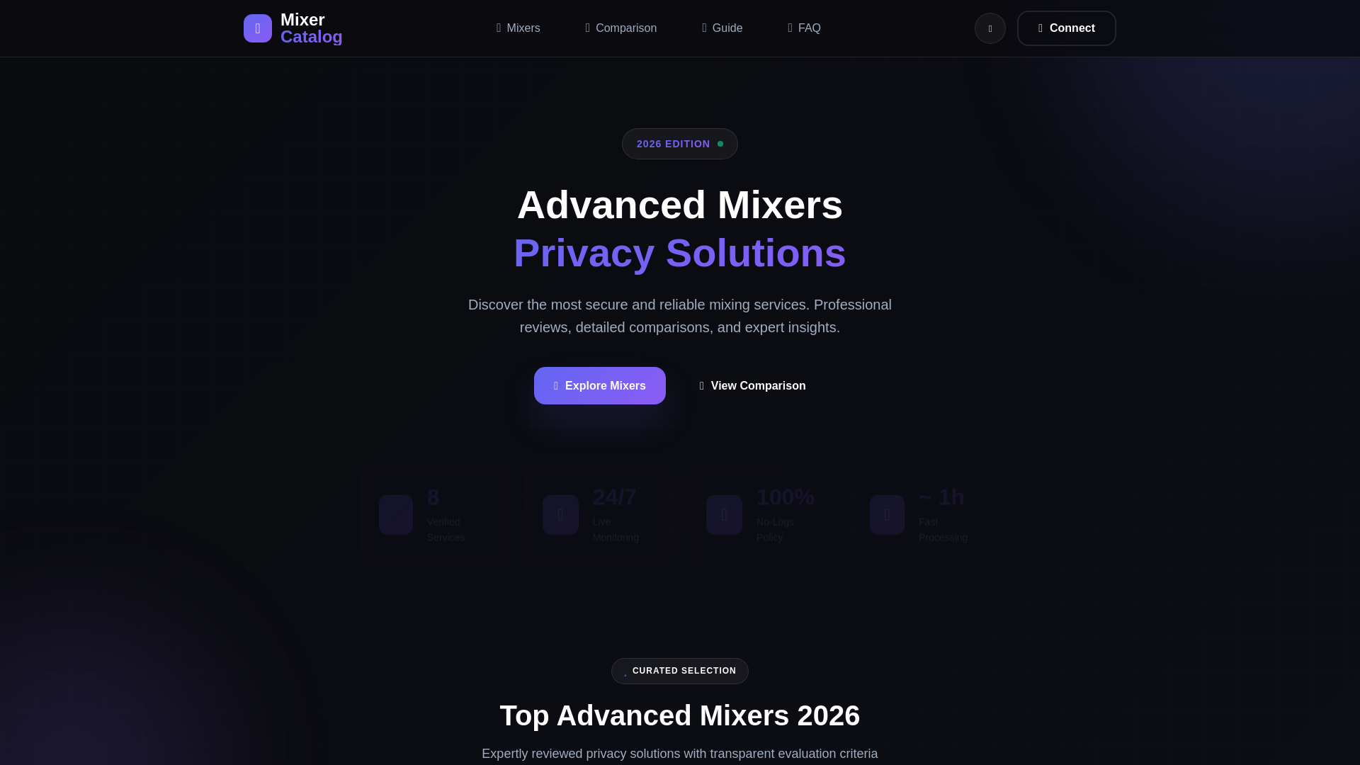 website screenshot of https://mixer-catalog.com/