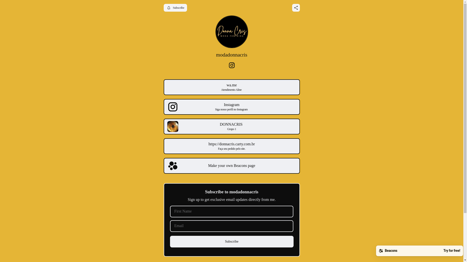 website screenshot of https://modadonnacris.com/
