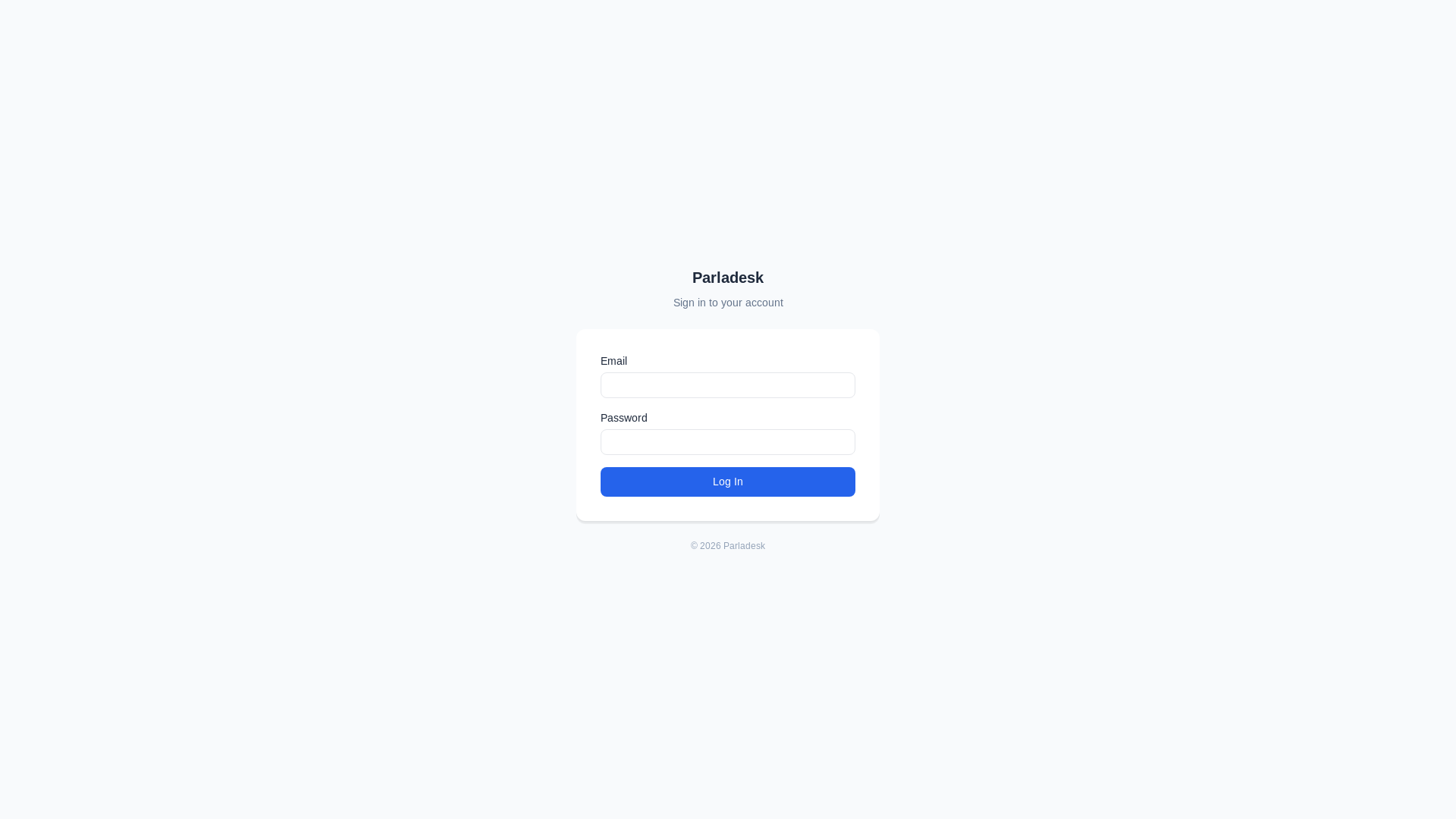 website screenshot of https://parladesk.com/