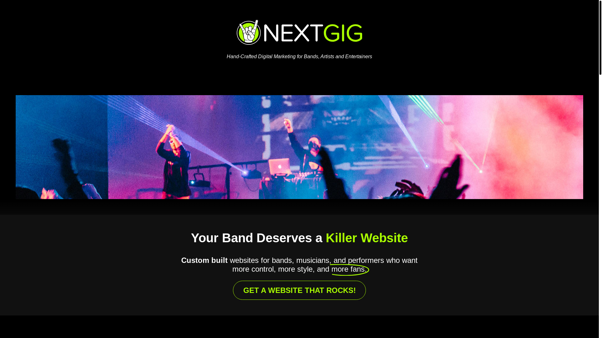 website screenshot of https://nextgigsites.com/