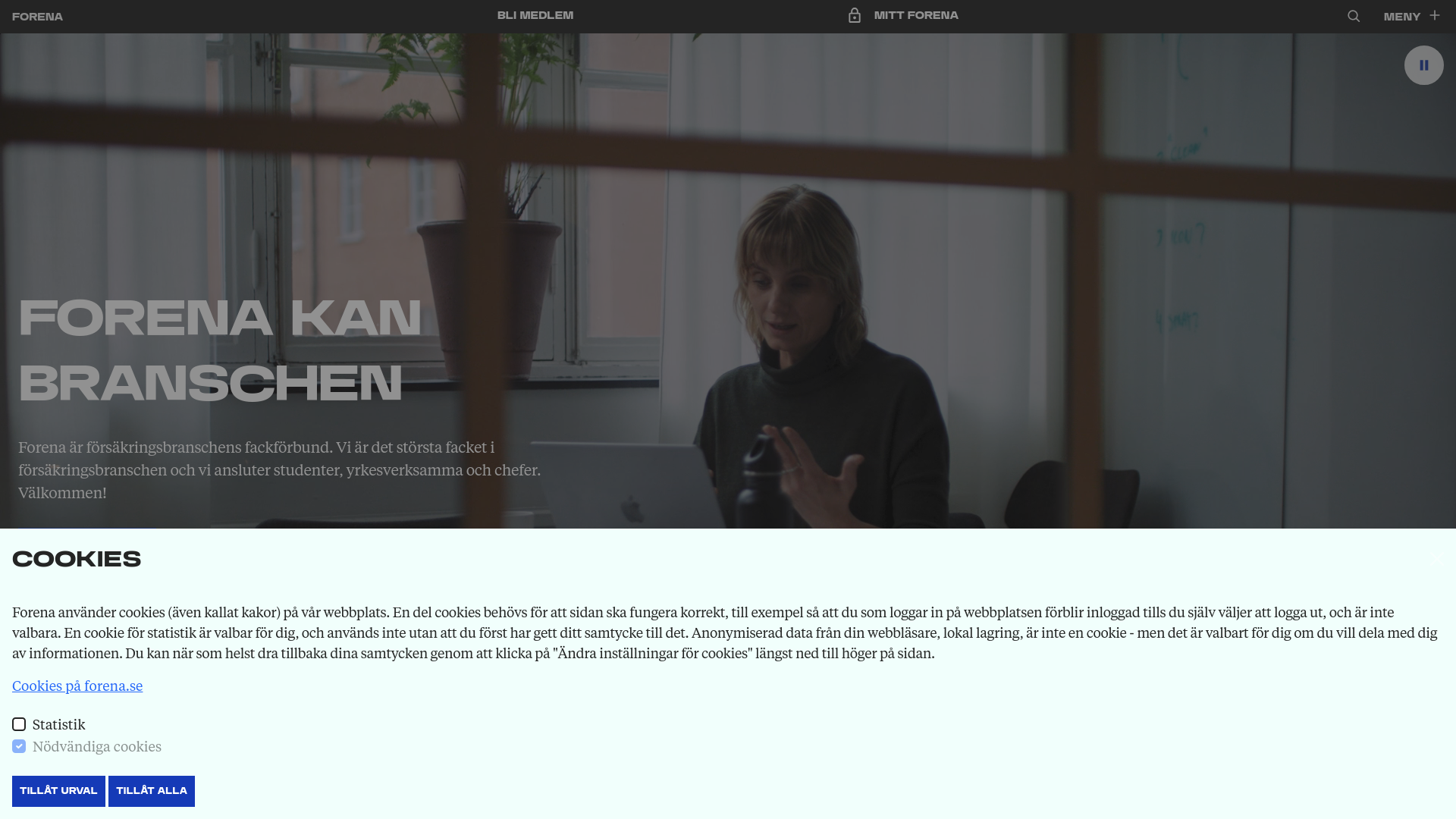 website screenshot of https://www.forena.se/