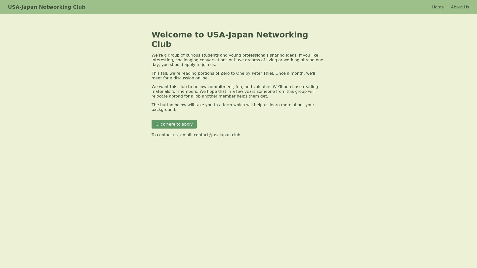 website screenshot of https://usajapan.club/