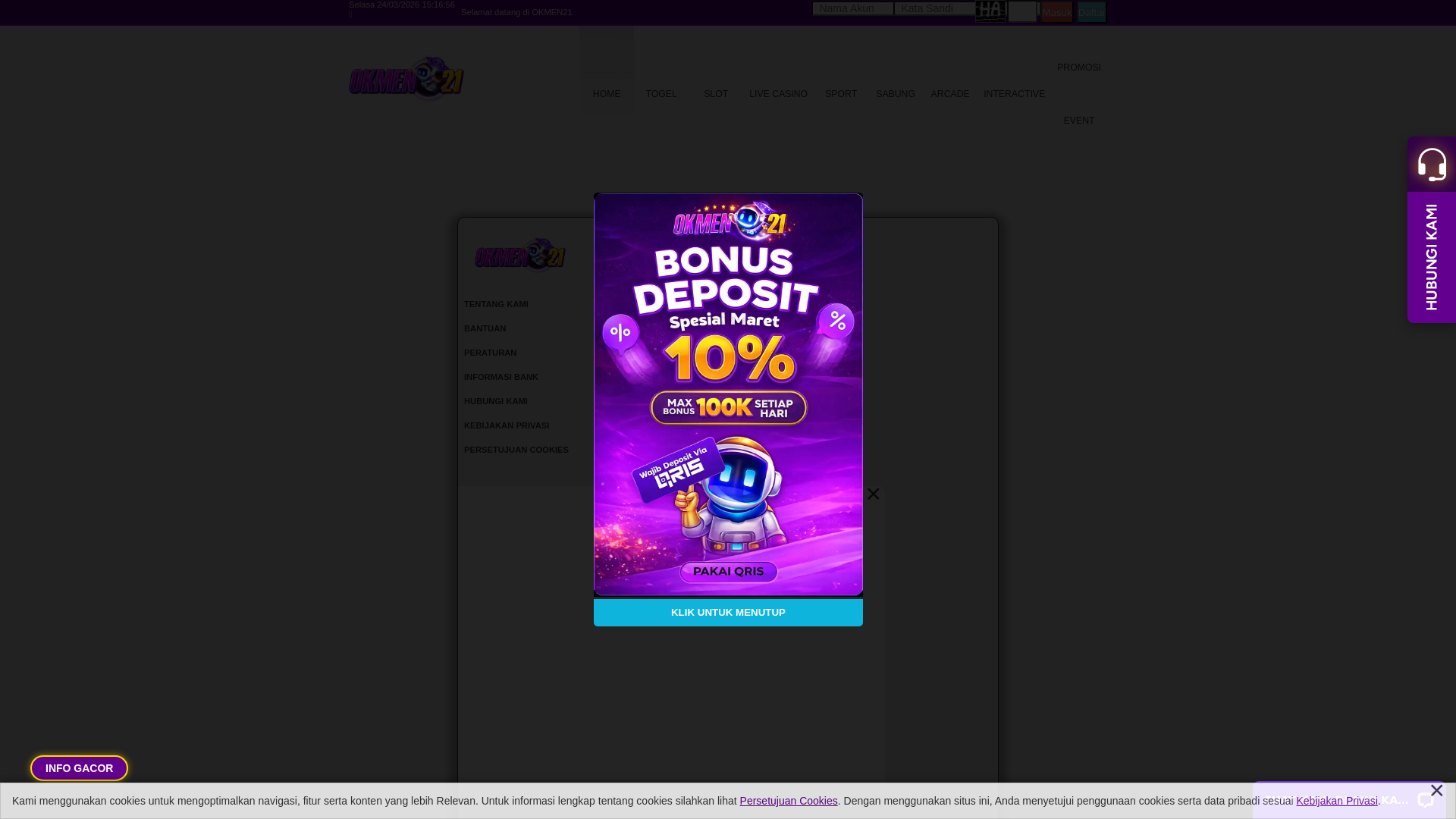 website screenshot of https://okmen21tarawih.com/