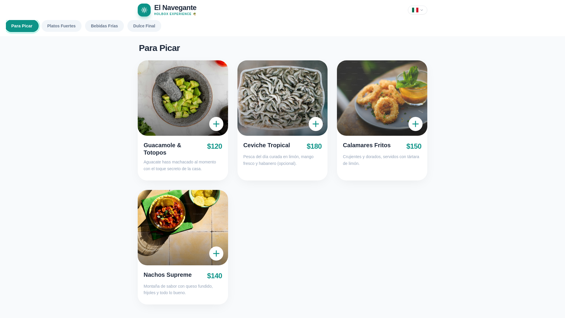 website screenshot of https://menu-demo-2cp.pages.dev/