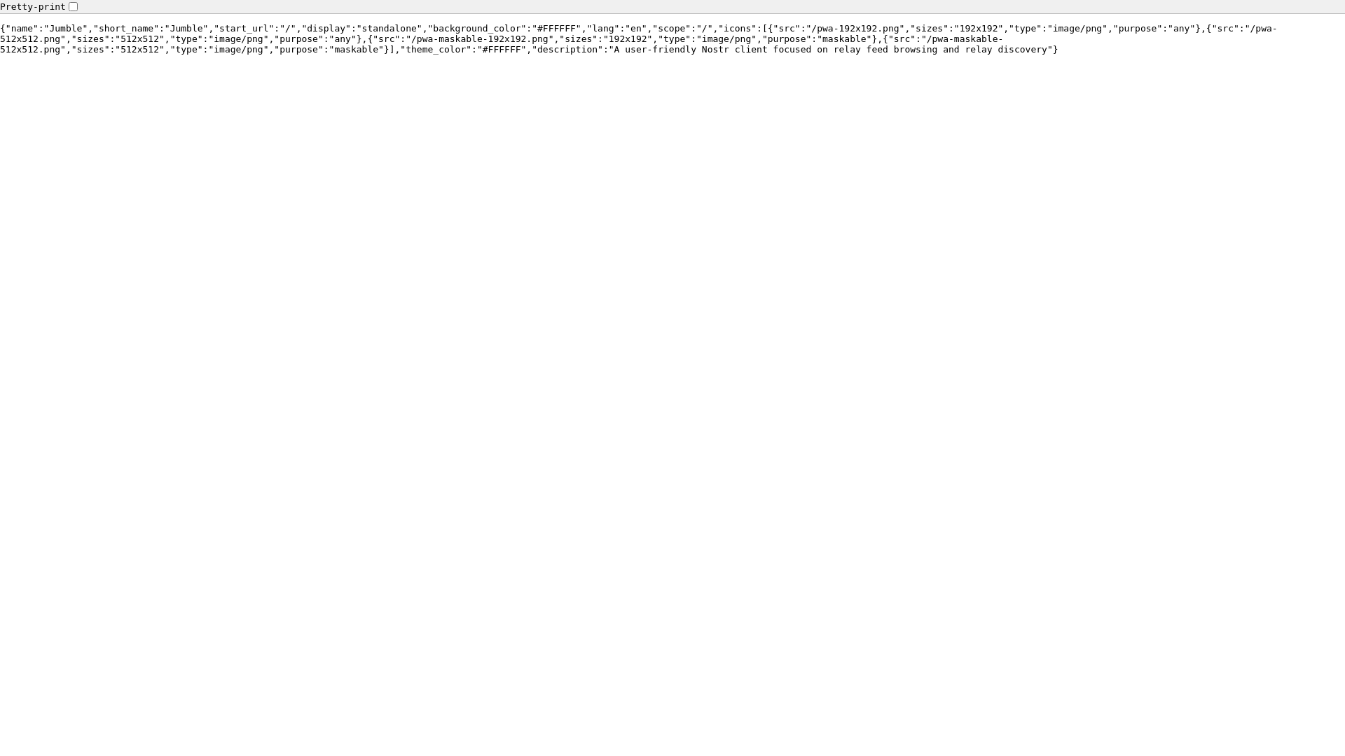 website screenshot of https://jumble.social/manifest.webmanifest