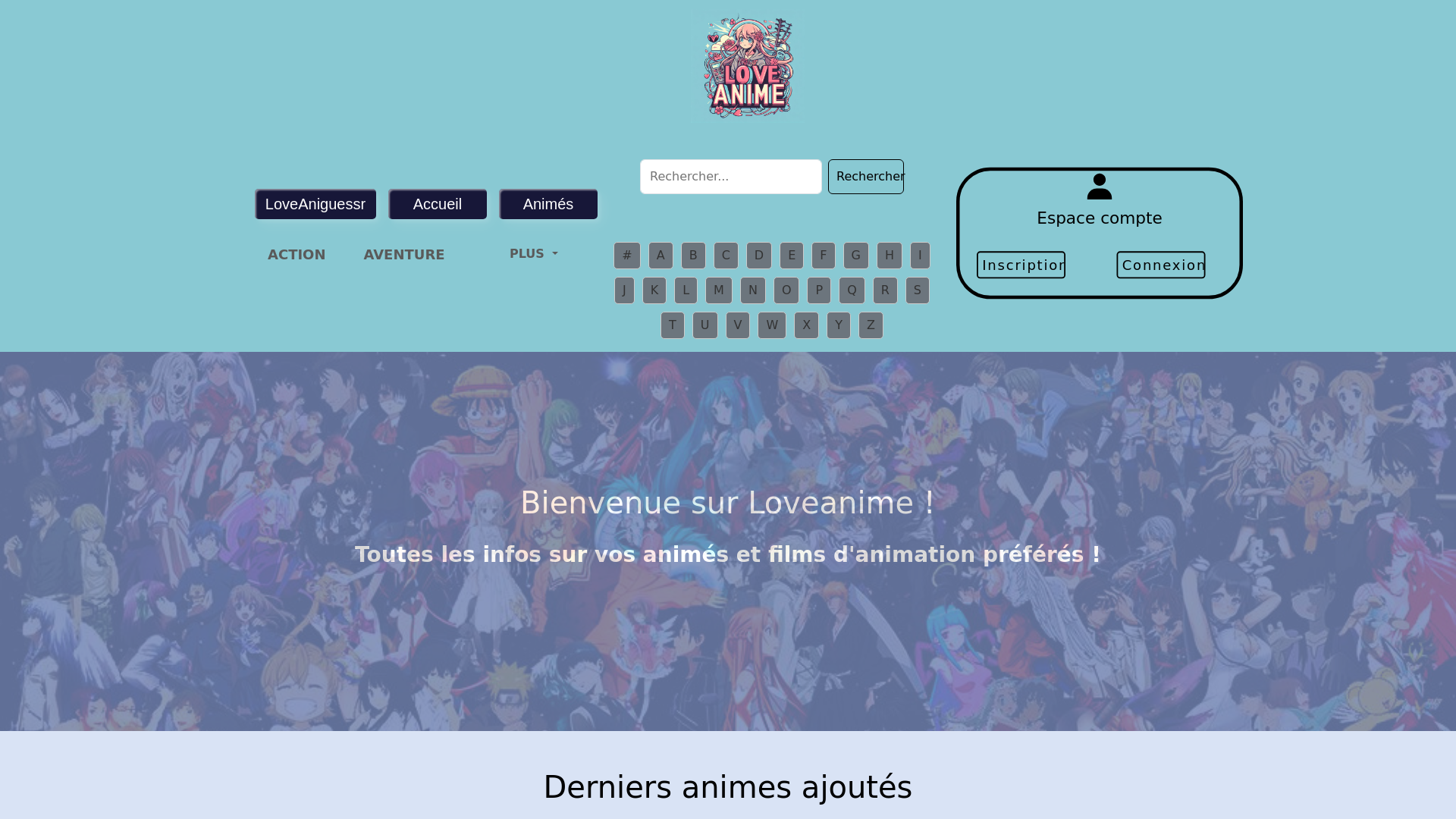 website screenshot of https://loveanime.rf.gd/