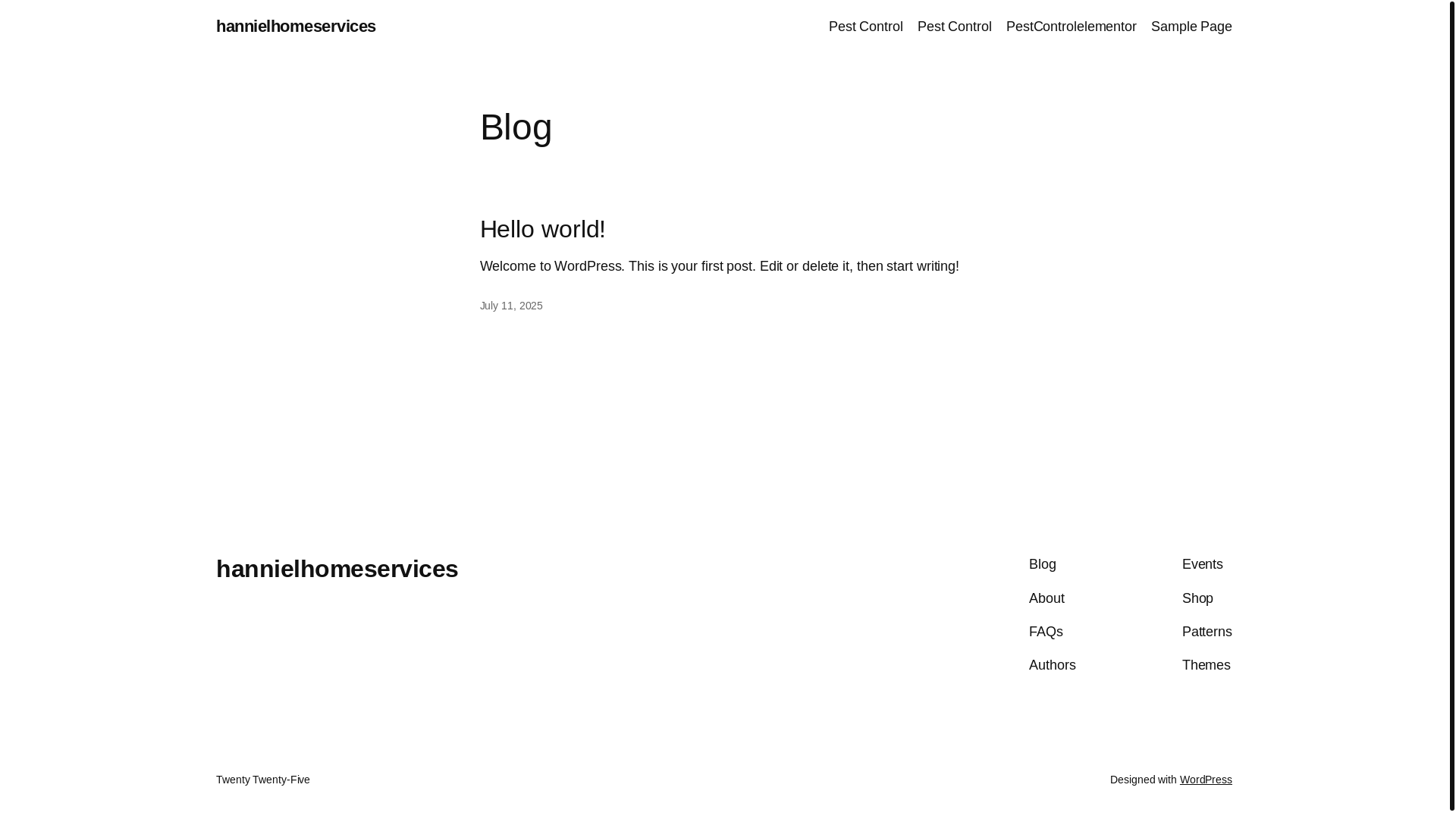 website screenshot of https://hannielhomeservices.com/
