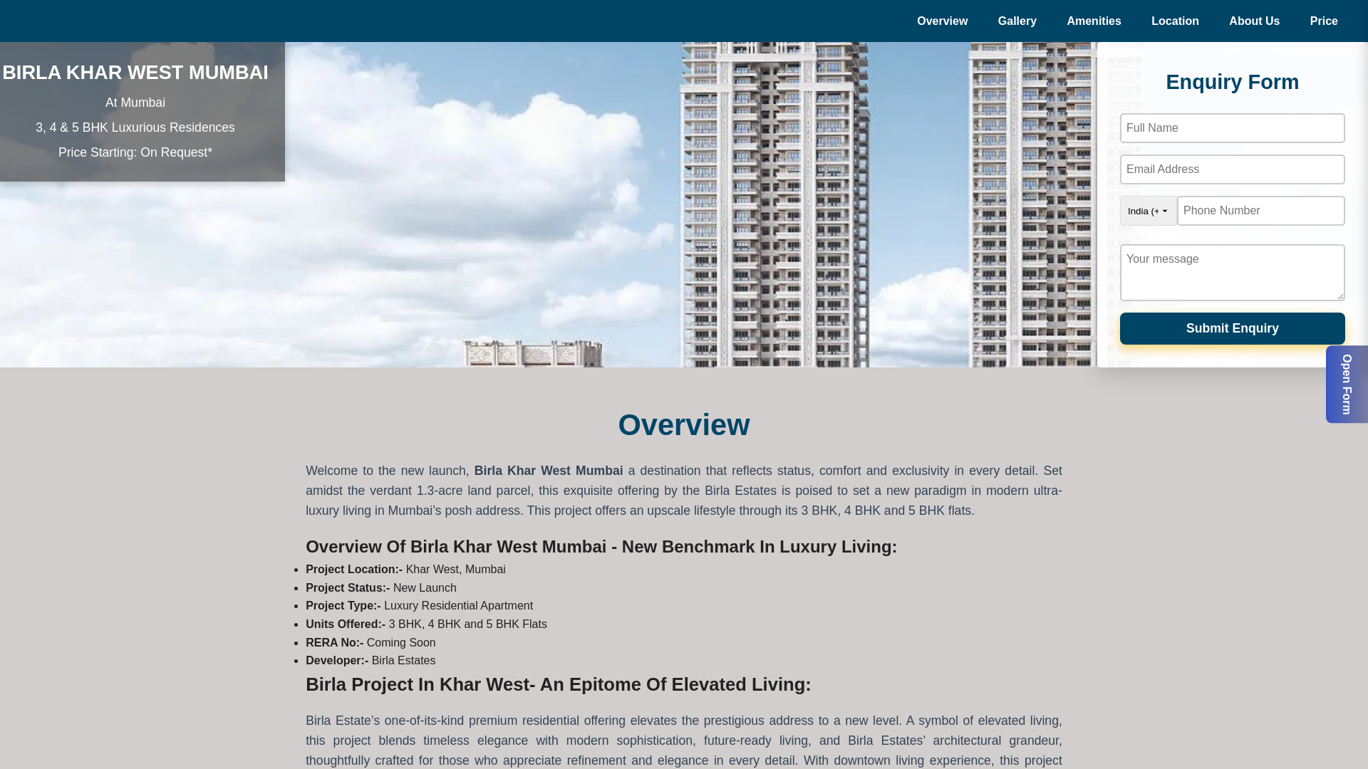 website screenshot of https://birlakharwestmumbai.com