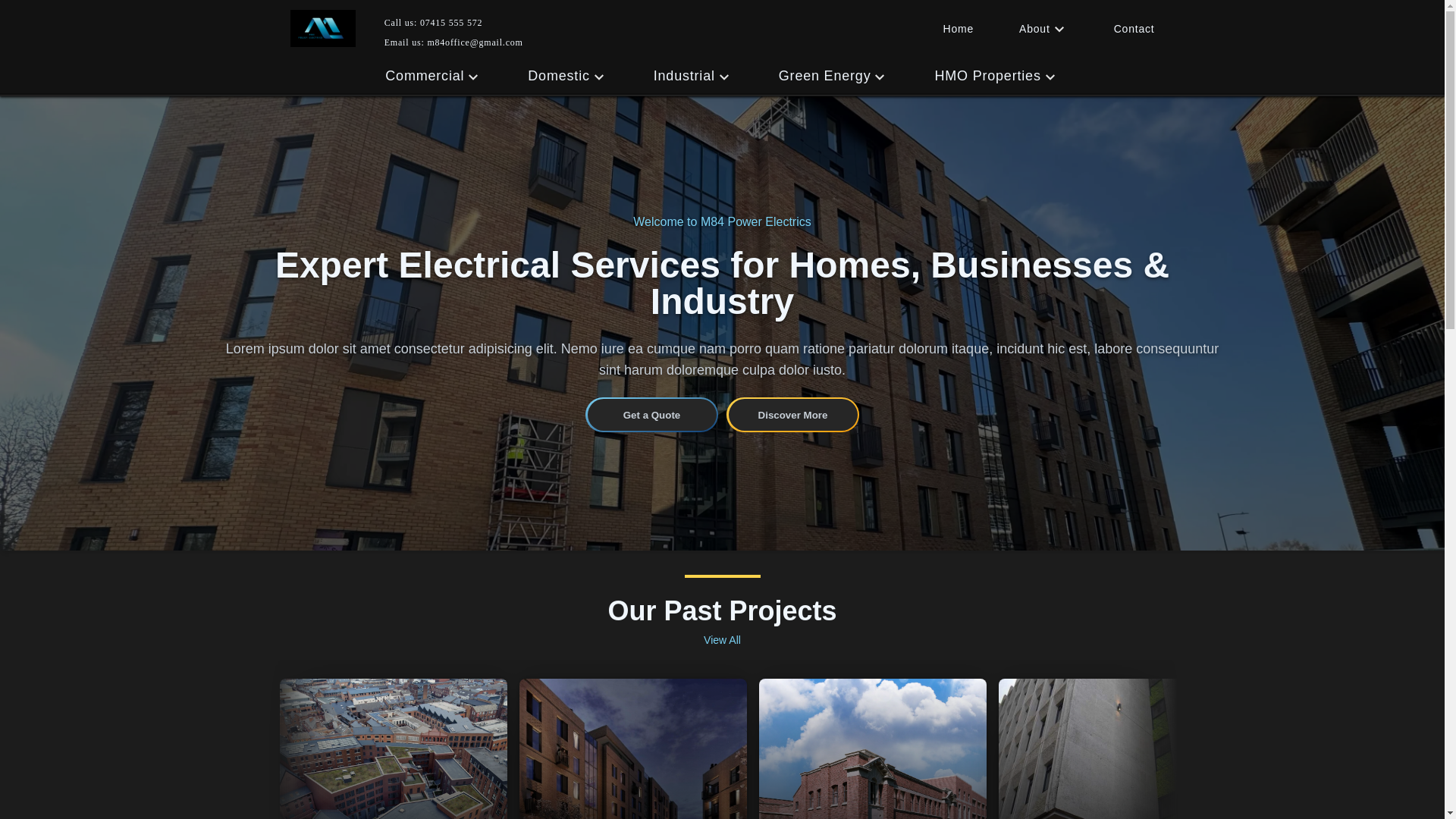 website screenshot of https://m84electrics.co.uk/