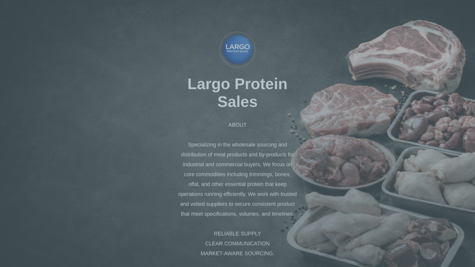 website screenshot of https://largoproteinsales.com/