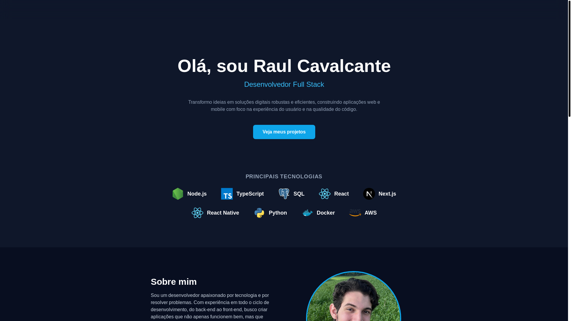 website screenshot of https://raulcavalcante.dev/
