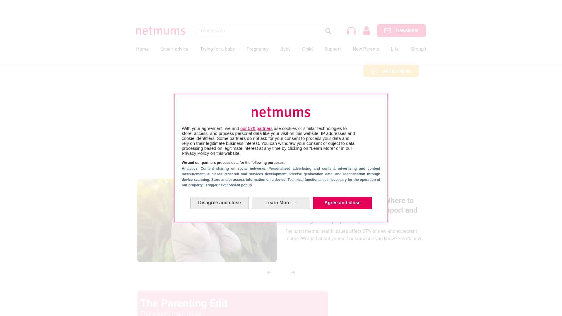 website screenshot of https://netmums.com