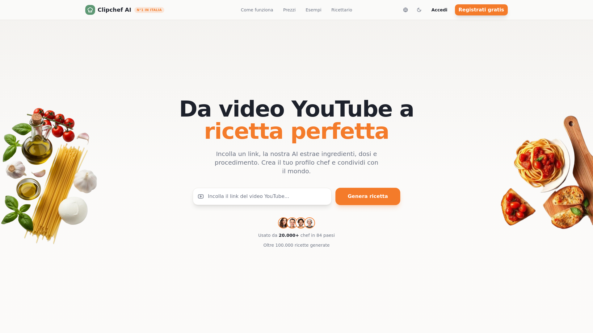 website screenshot of https://clipchef.it/