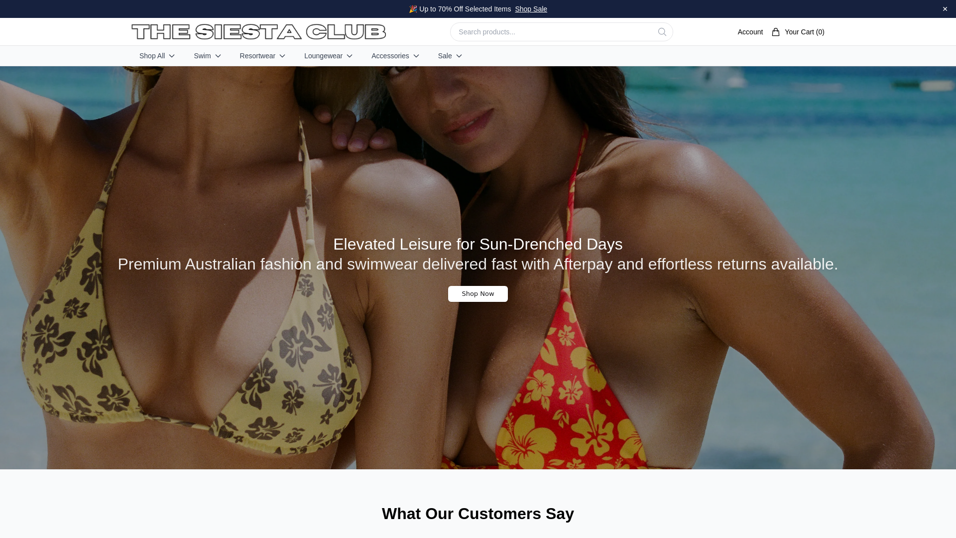 website screenshot of https://thesiestaclublabel.shop/