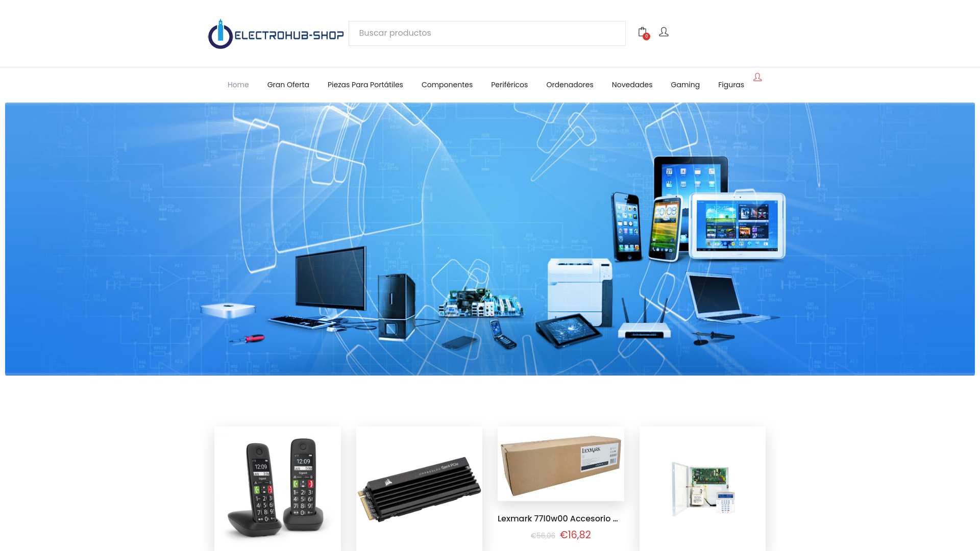 website screenshot of https://electrohub-shop.com