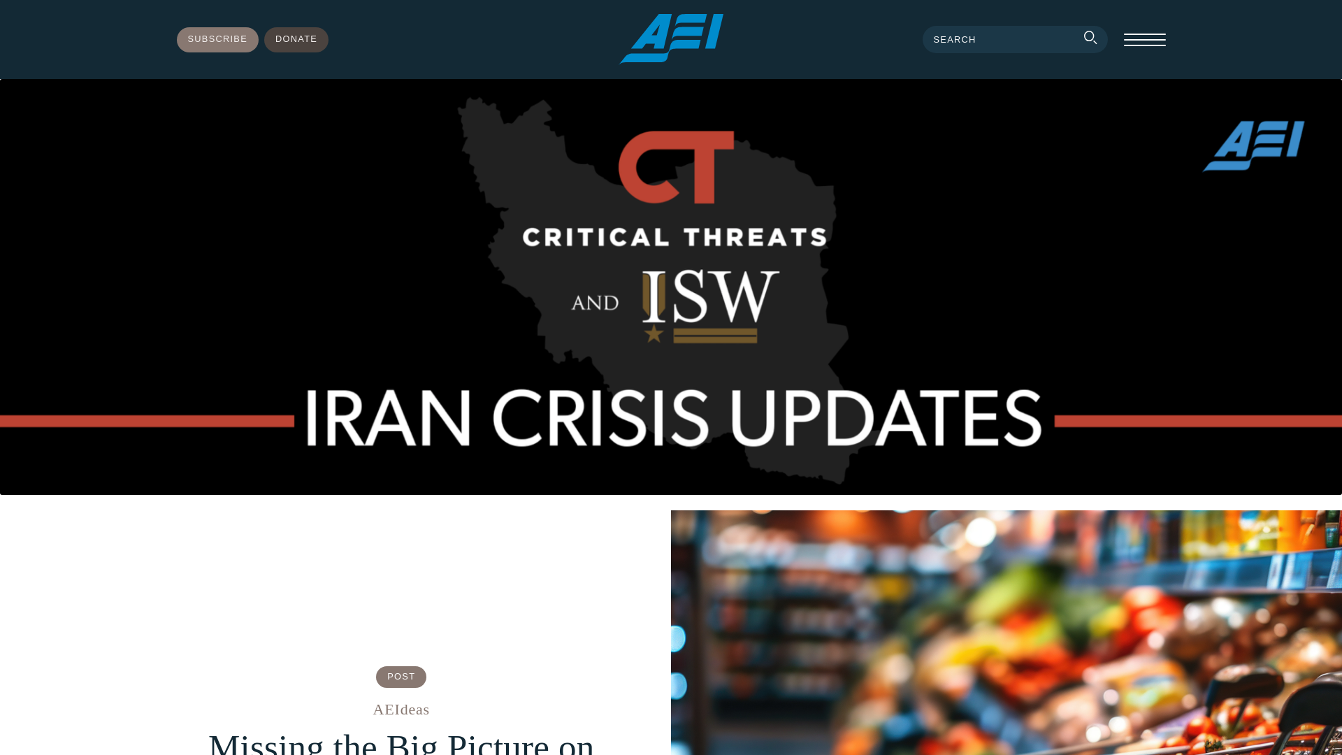 website screenshot of https://aei.org