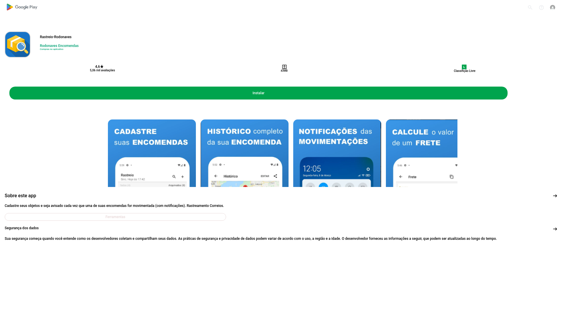 website screenshot of https://rastreio-encomenda.pages.dev/