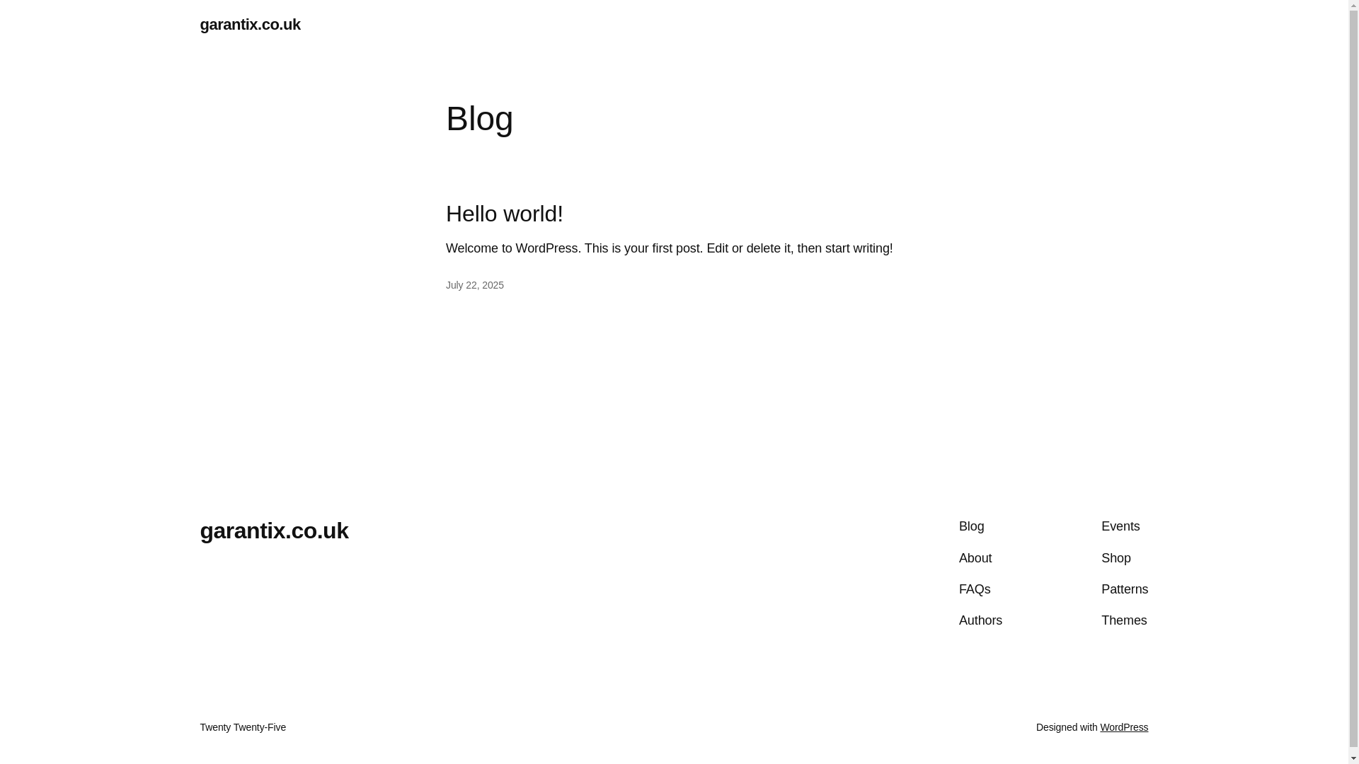 website screenshot of https://garantix.co.uk/